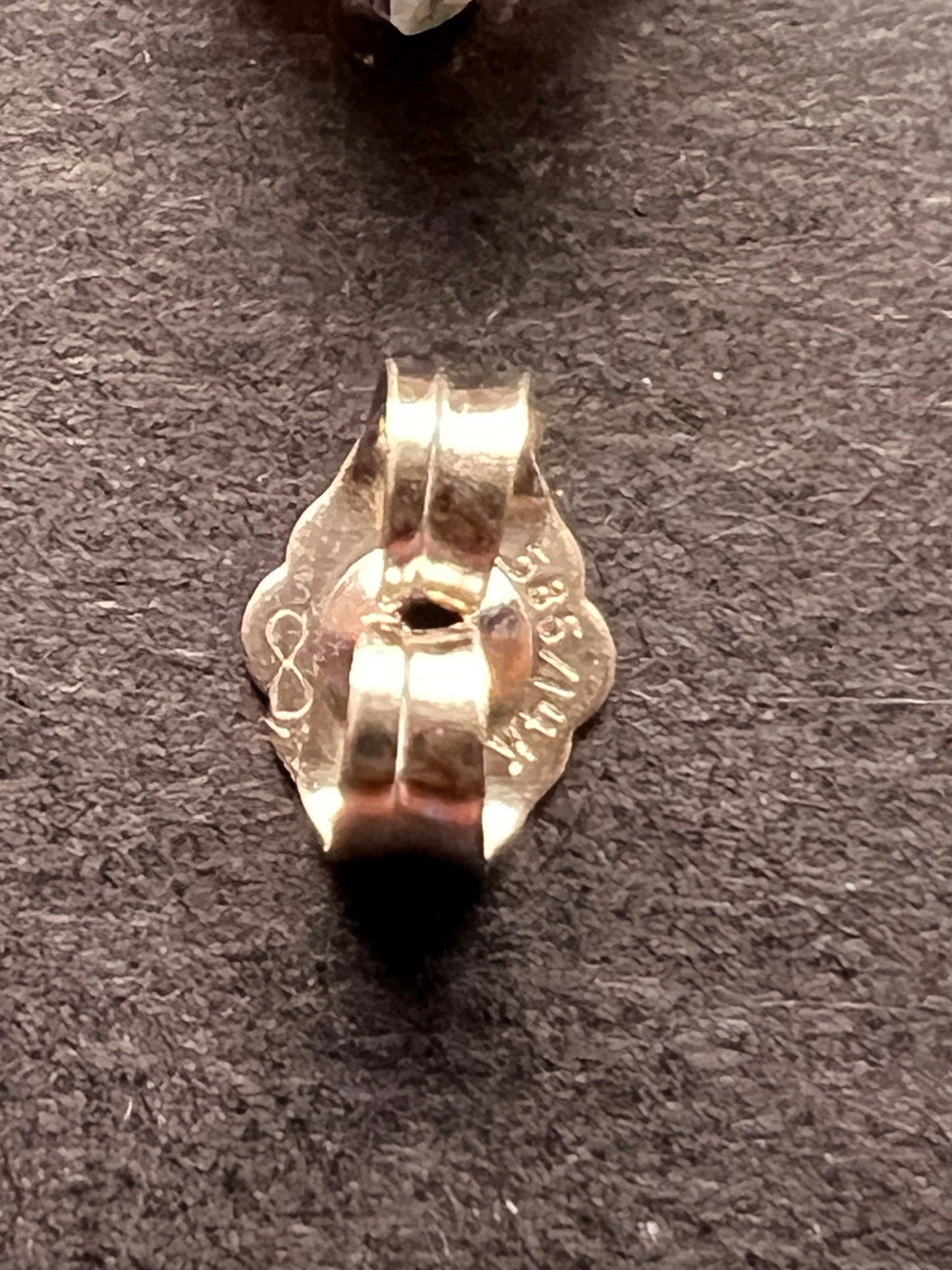 14k white gold champagne 2ctw CZ stud earrings 6.7mm