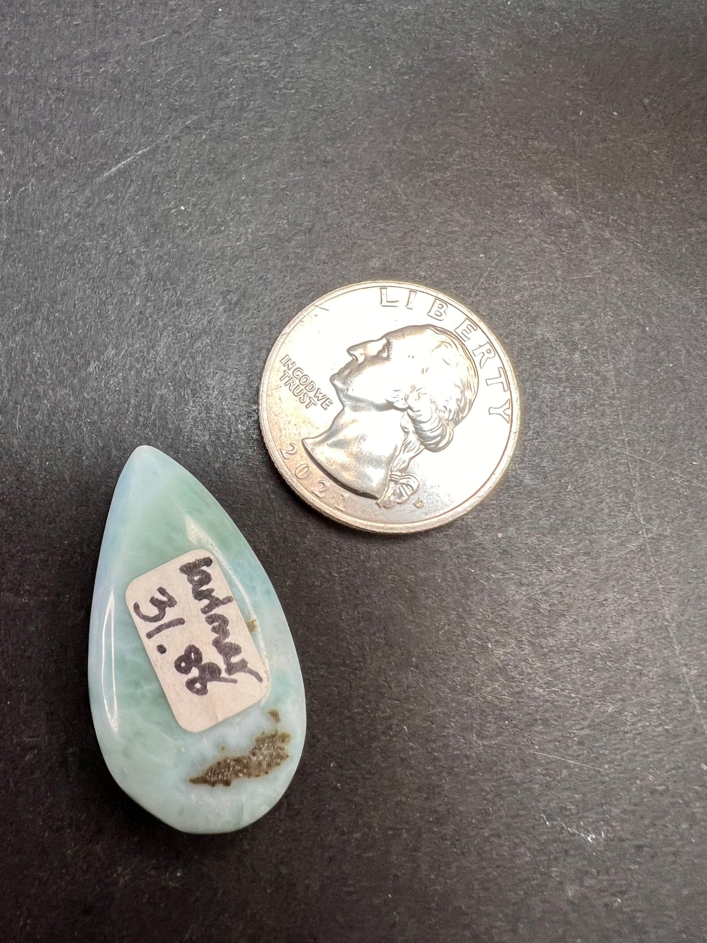 Larimar polished teardrop