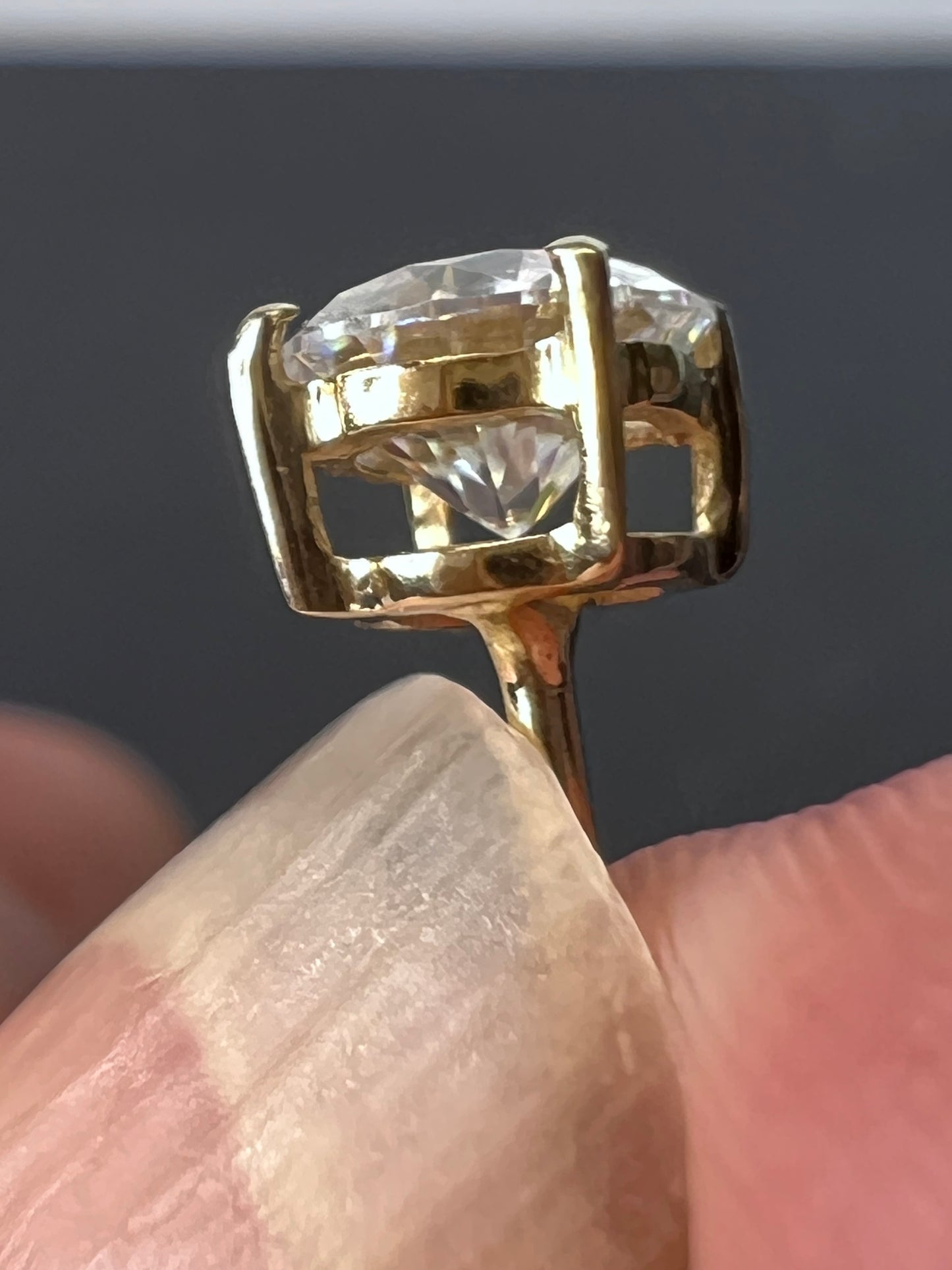 10k yellow gold moissanite stud earrings 4.8mm