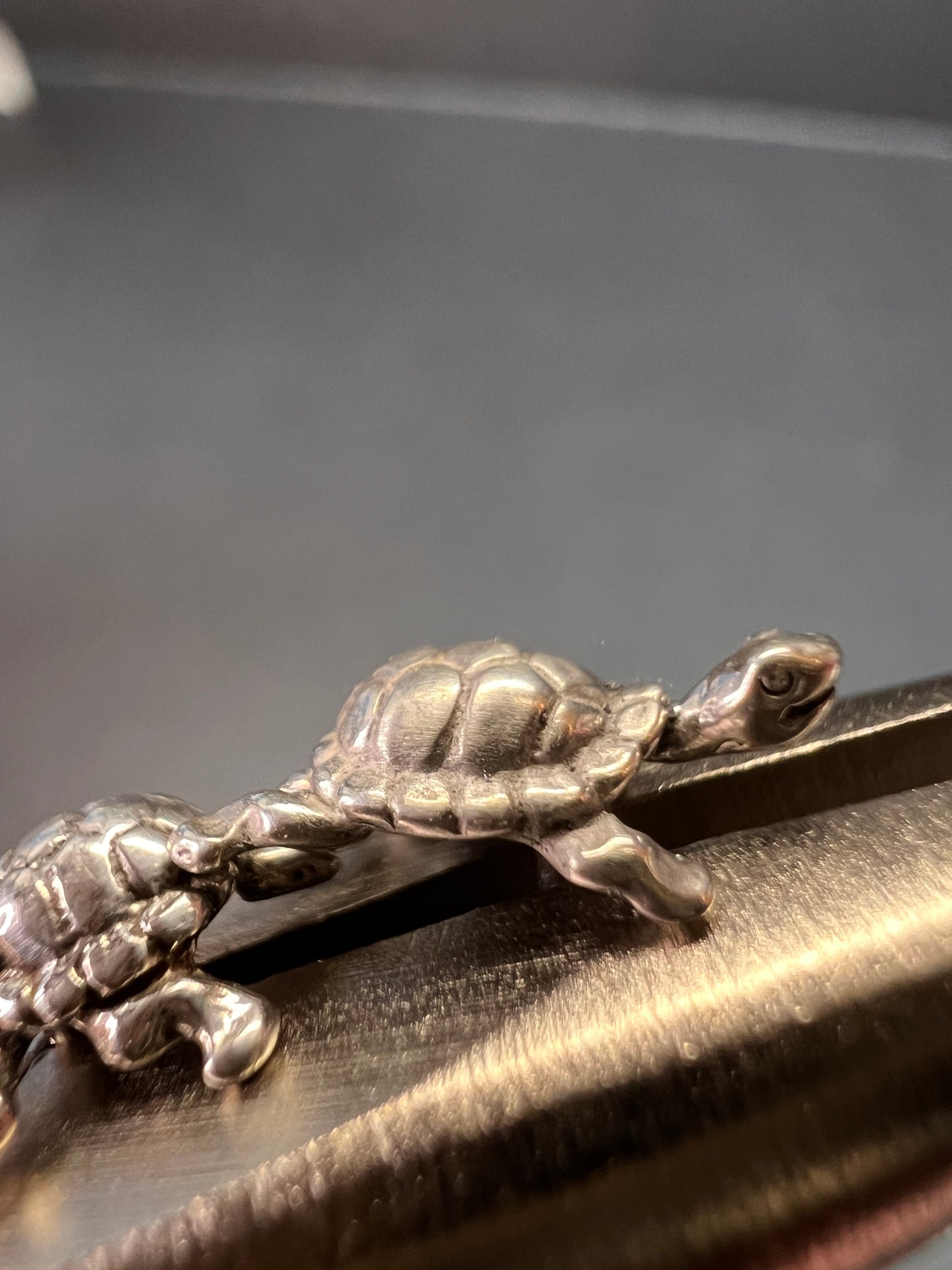 Tiny sterling silver turtle stud earrings