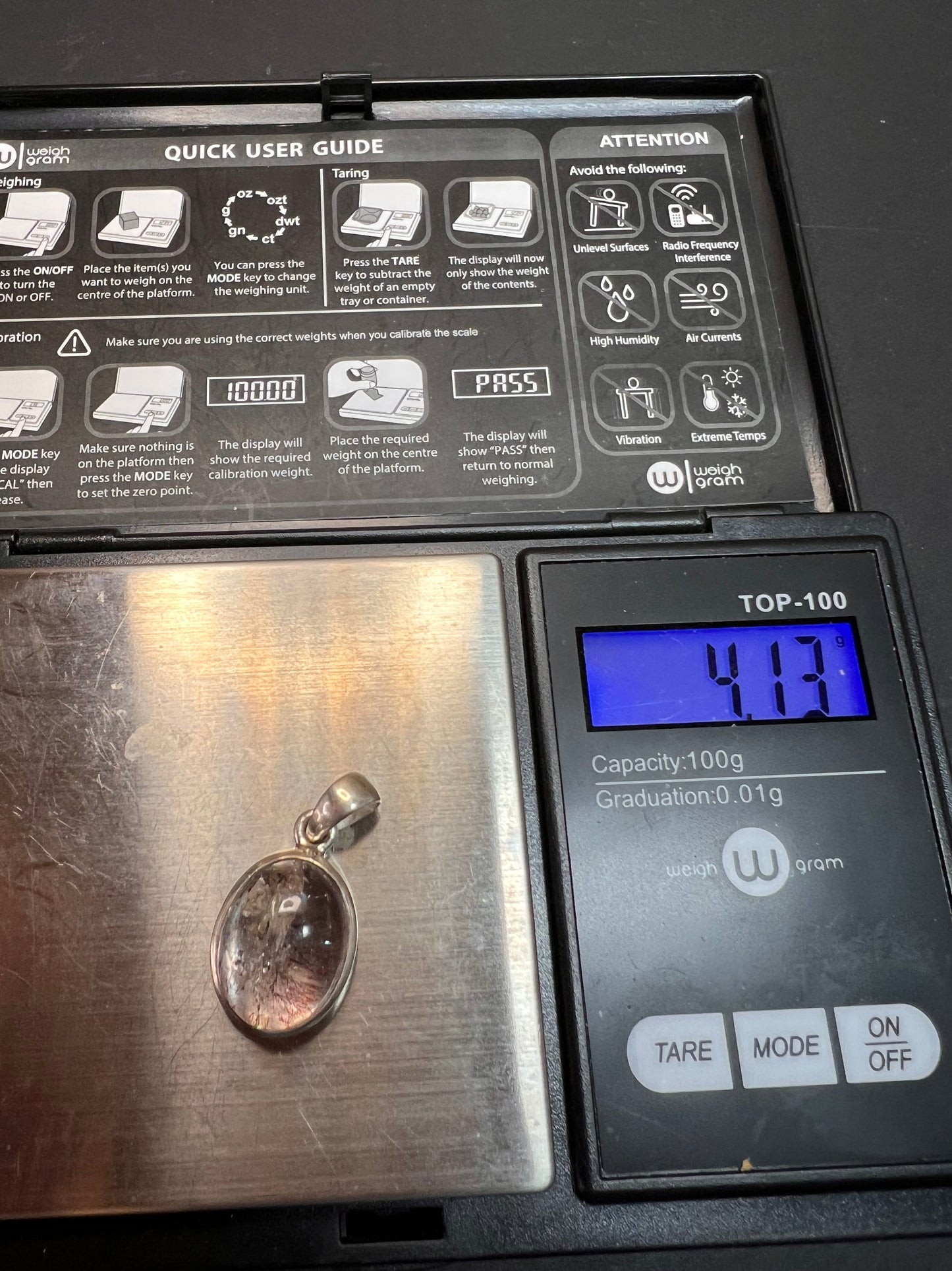 NEW Lepidocrocite super 7 sterling silver oval pendant 4.13 grams