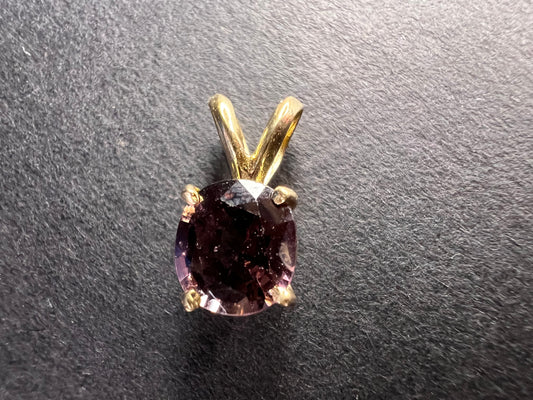 14k gold Violet purple spinel pendant