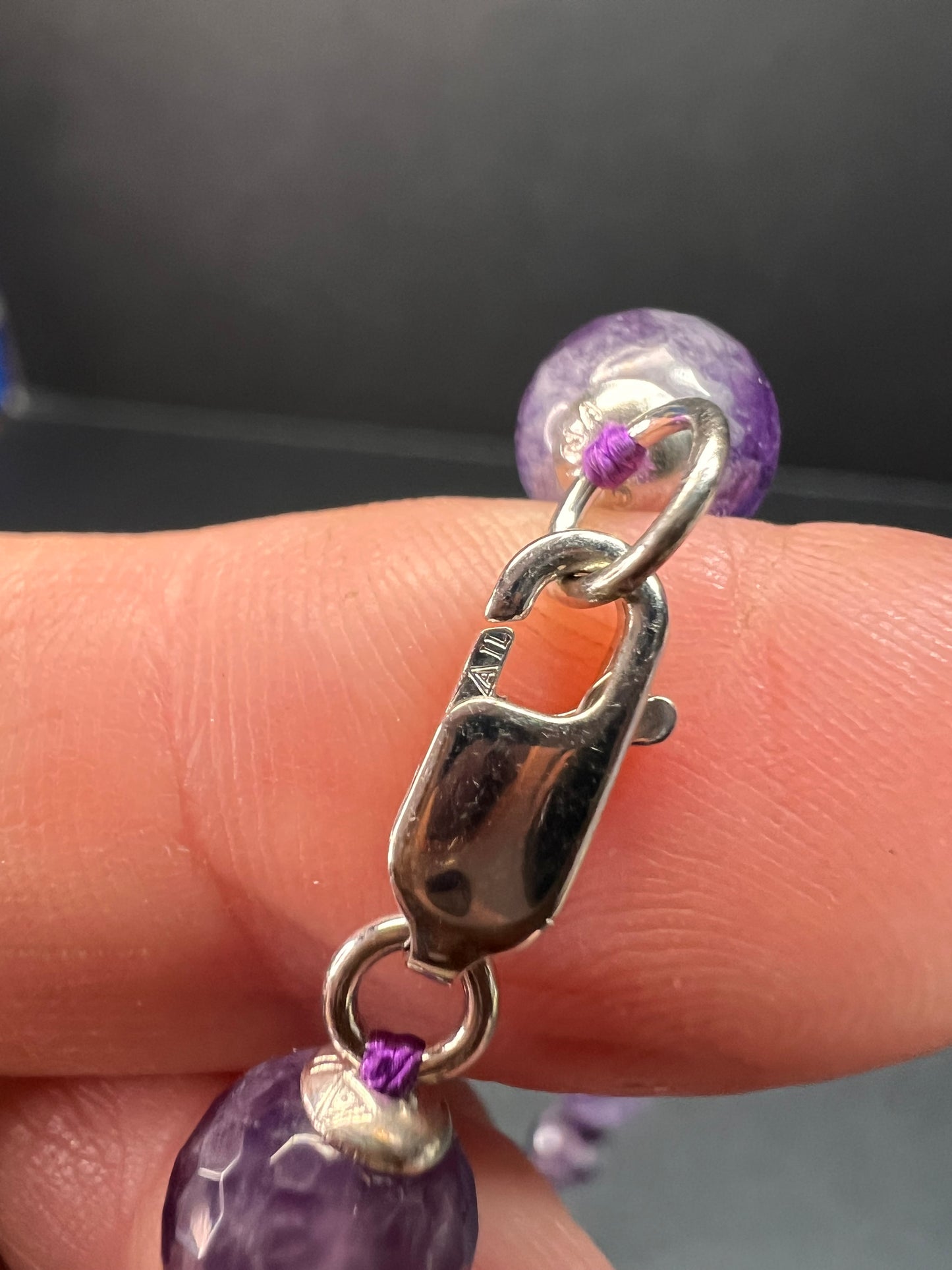 NEW amethyst necklace with sterling silver clasp