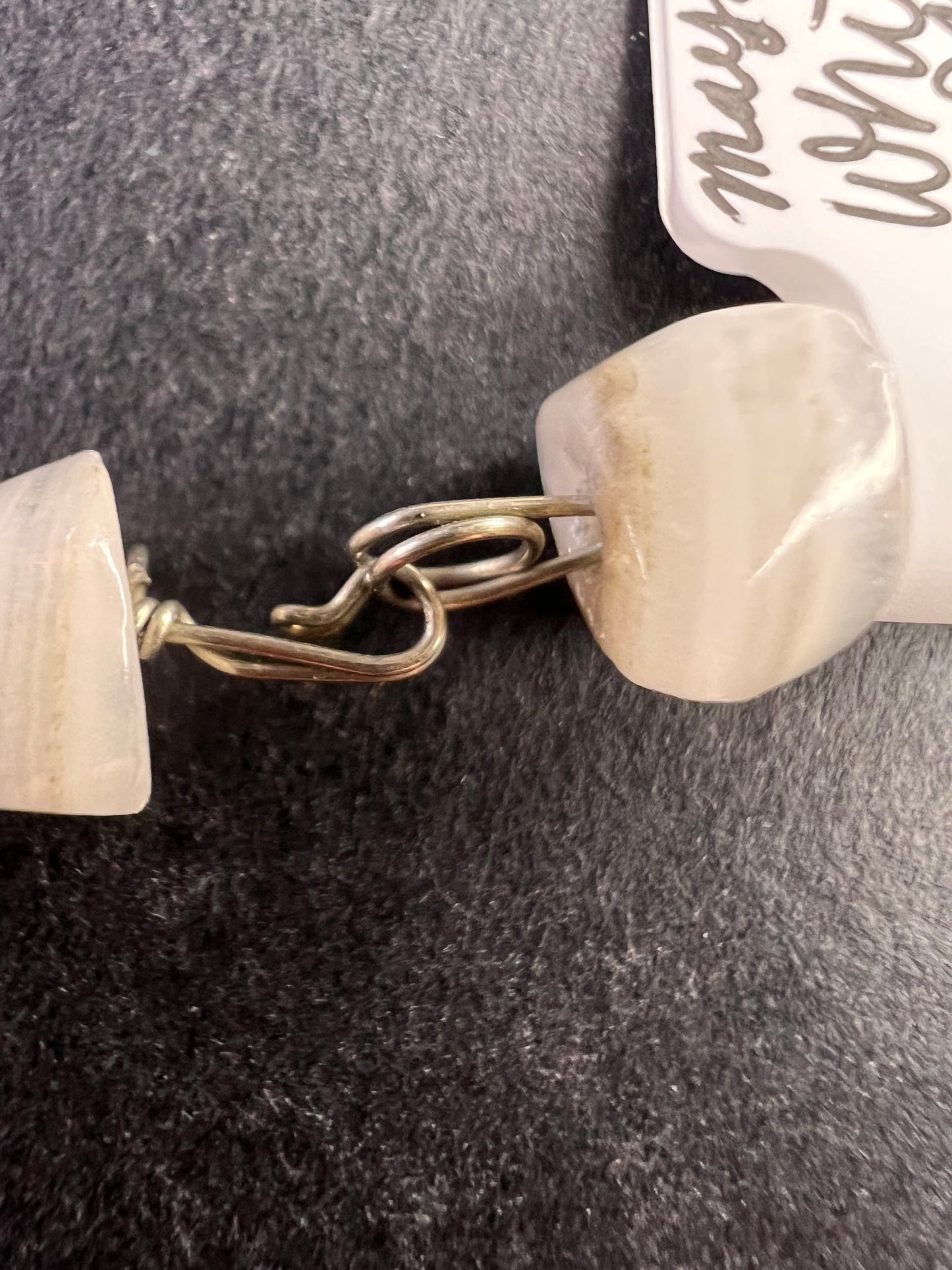 Vintage white onyx Aztec sundial 24 inch pendant necklace