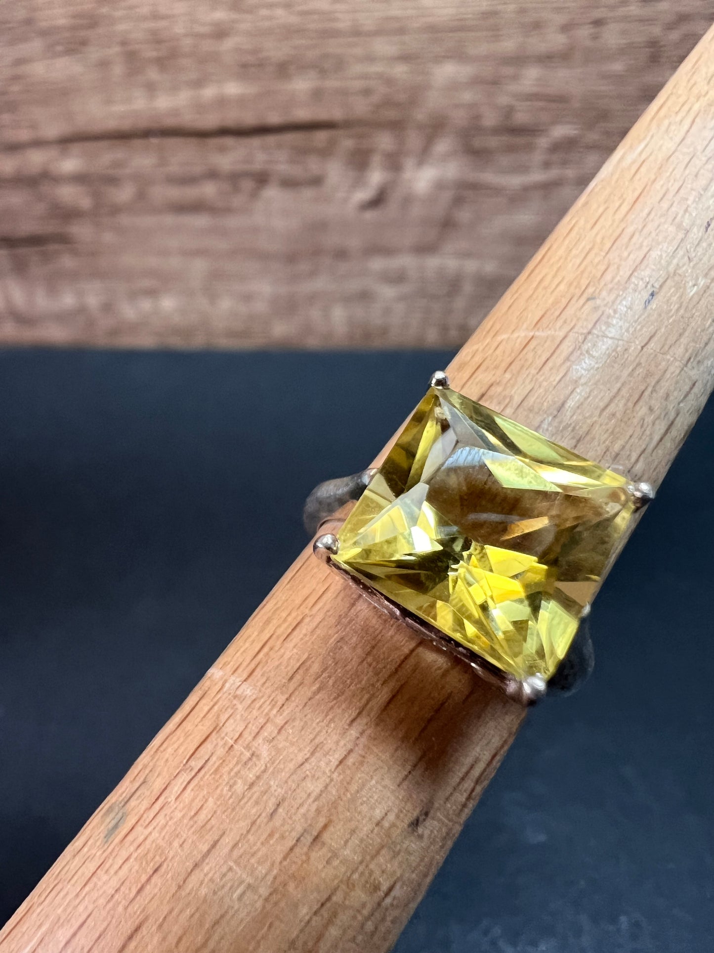 NEW size 7 lemon quartz citrine sterling silver ring 5.05 grams
