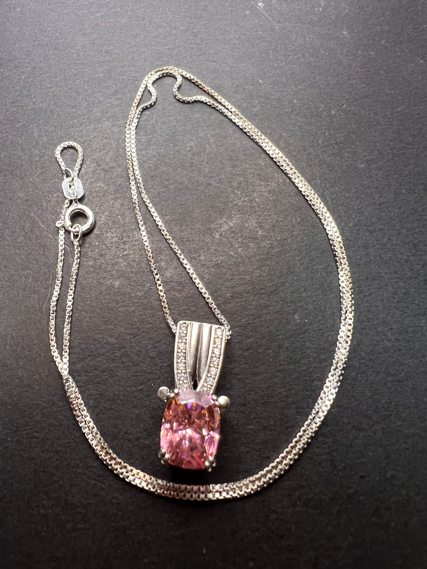 Bella Luce 5.17ctw Pink and white CZ Rhodium Over Silver Pendant