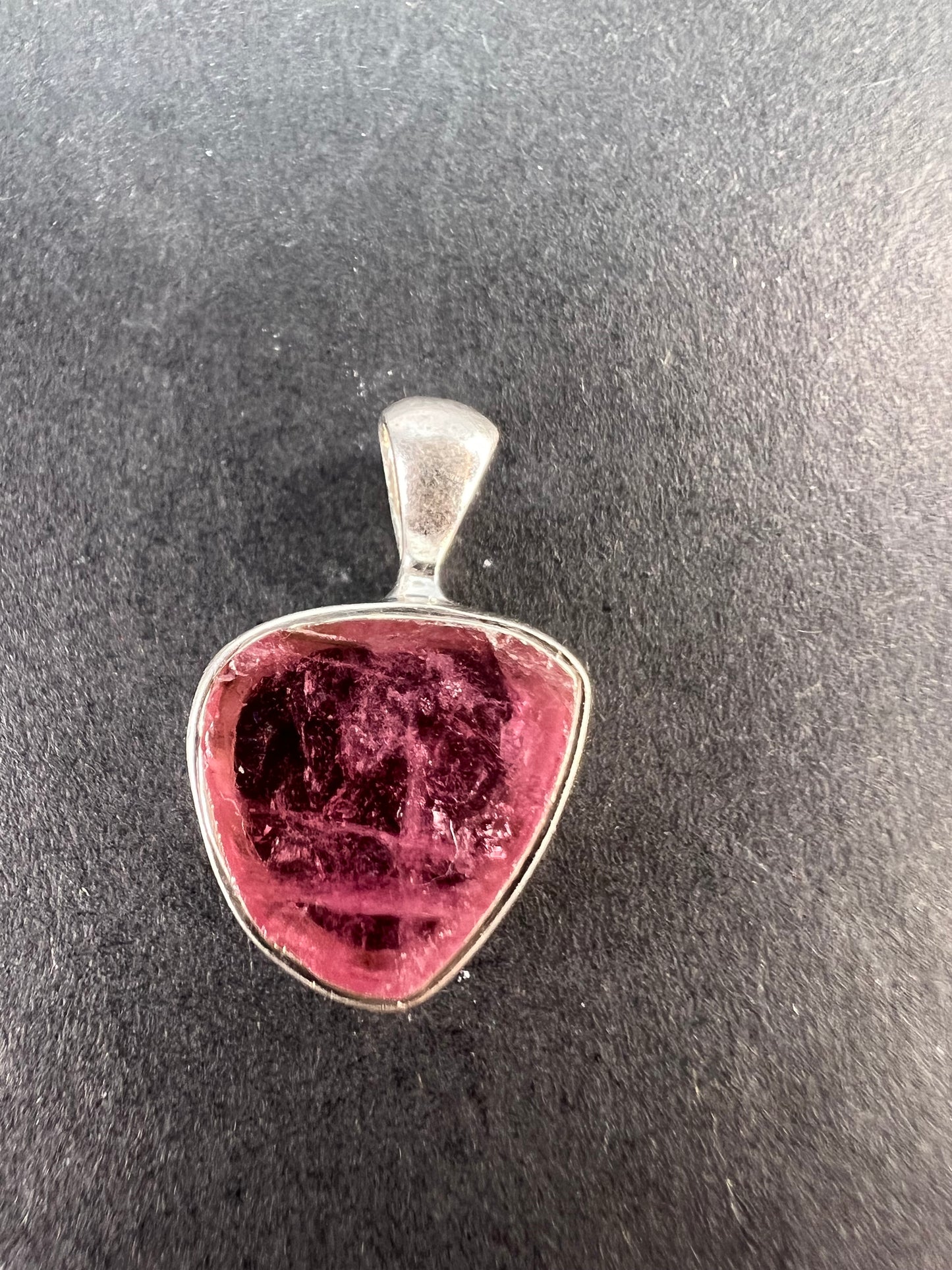 NEW Pink tourmaline sterling silver pendant 1.29 grams