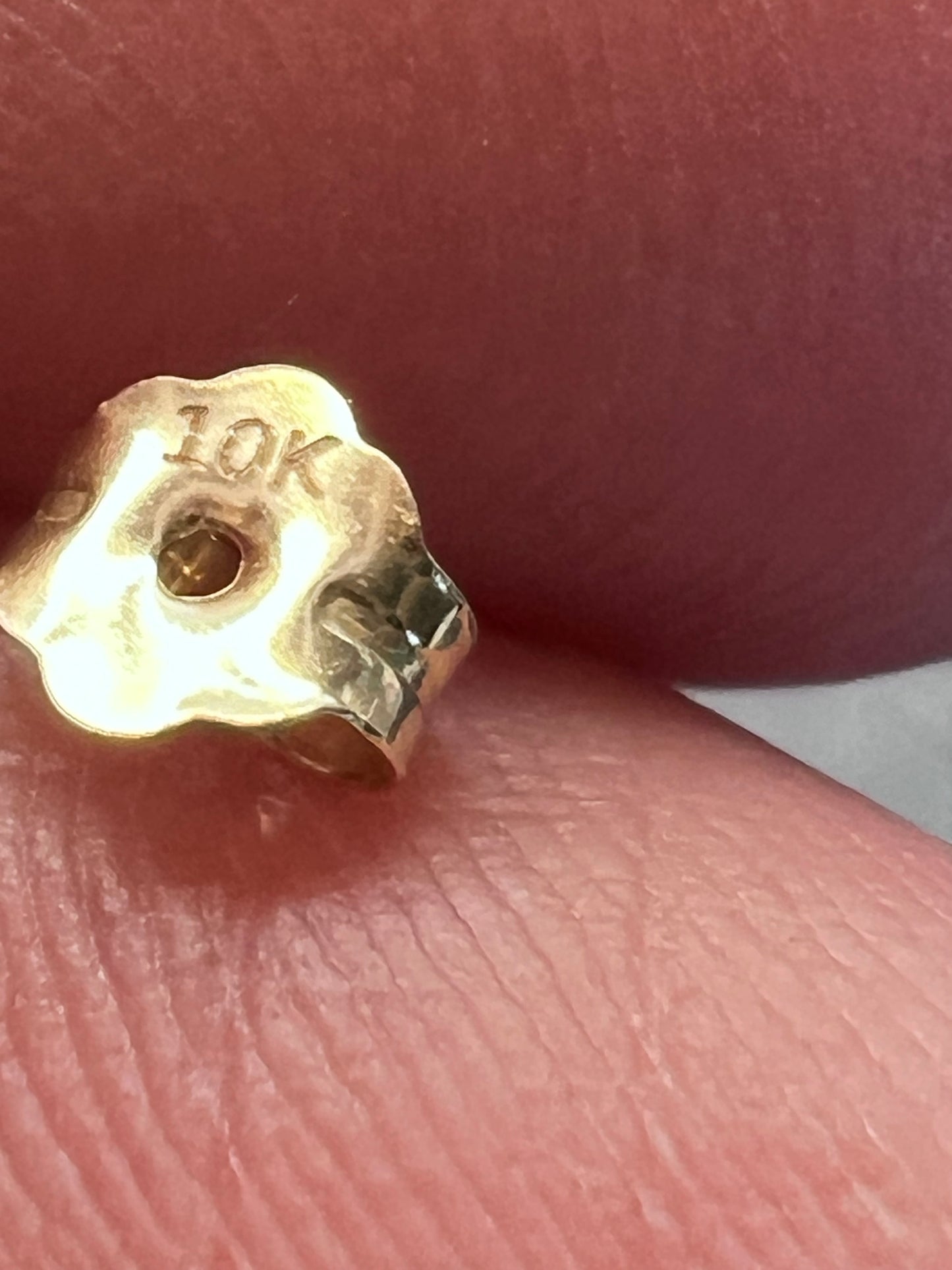 10k yellow gold princess cut cubic zirconia stud earrings