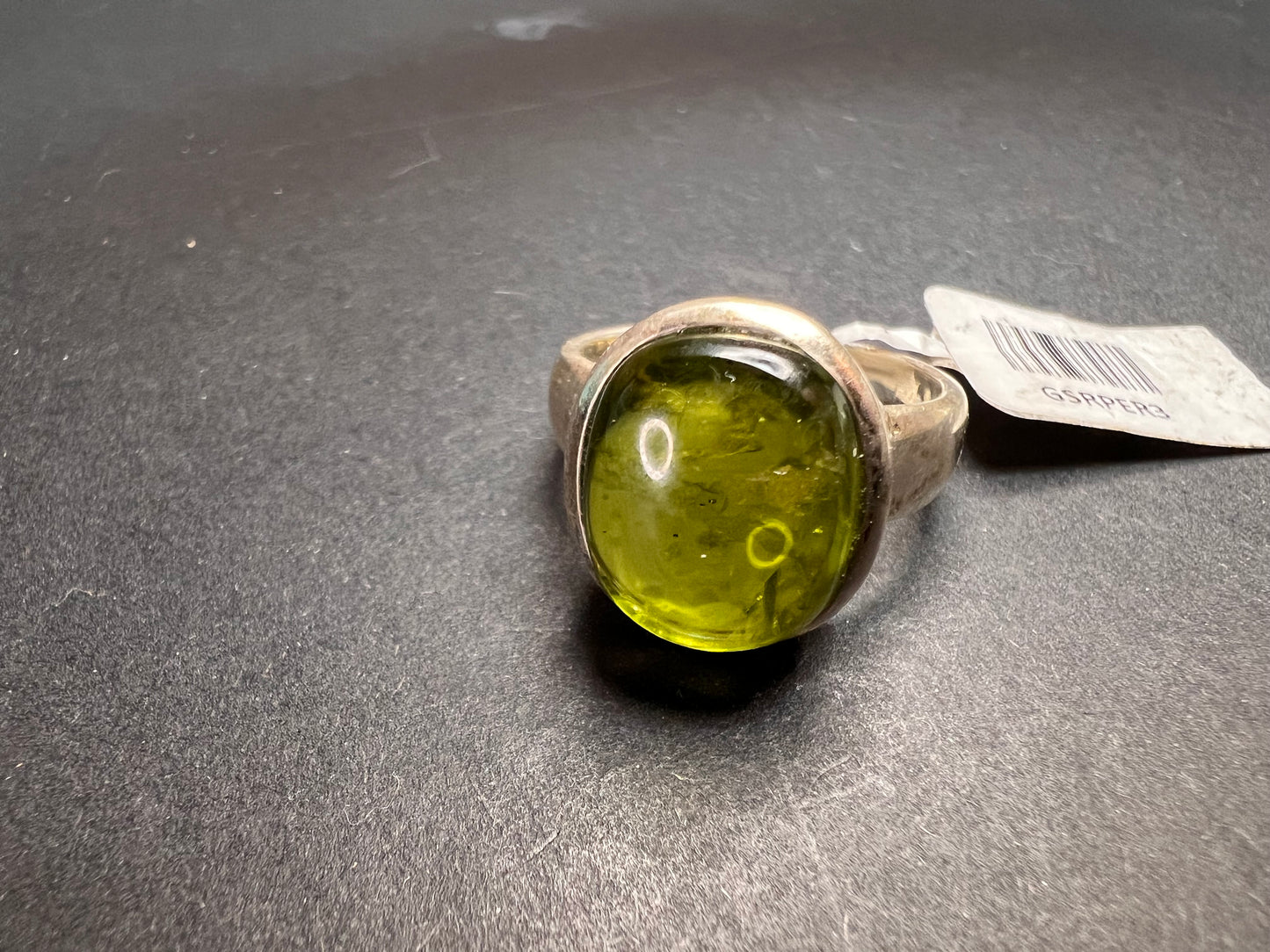 NEW size 7 oval peridot sterling silver ring 6.20 grams