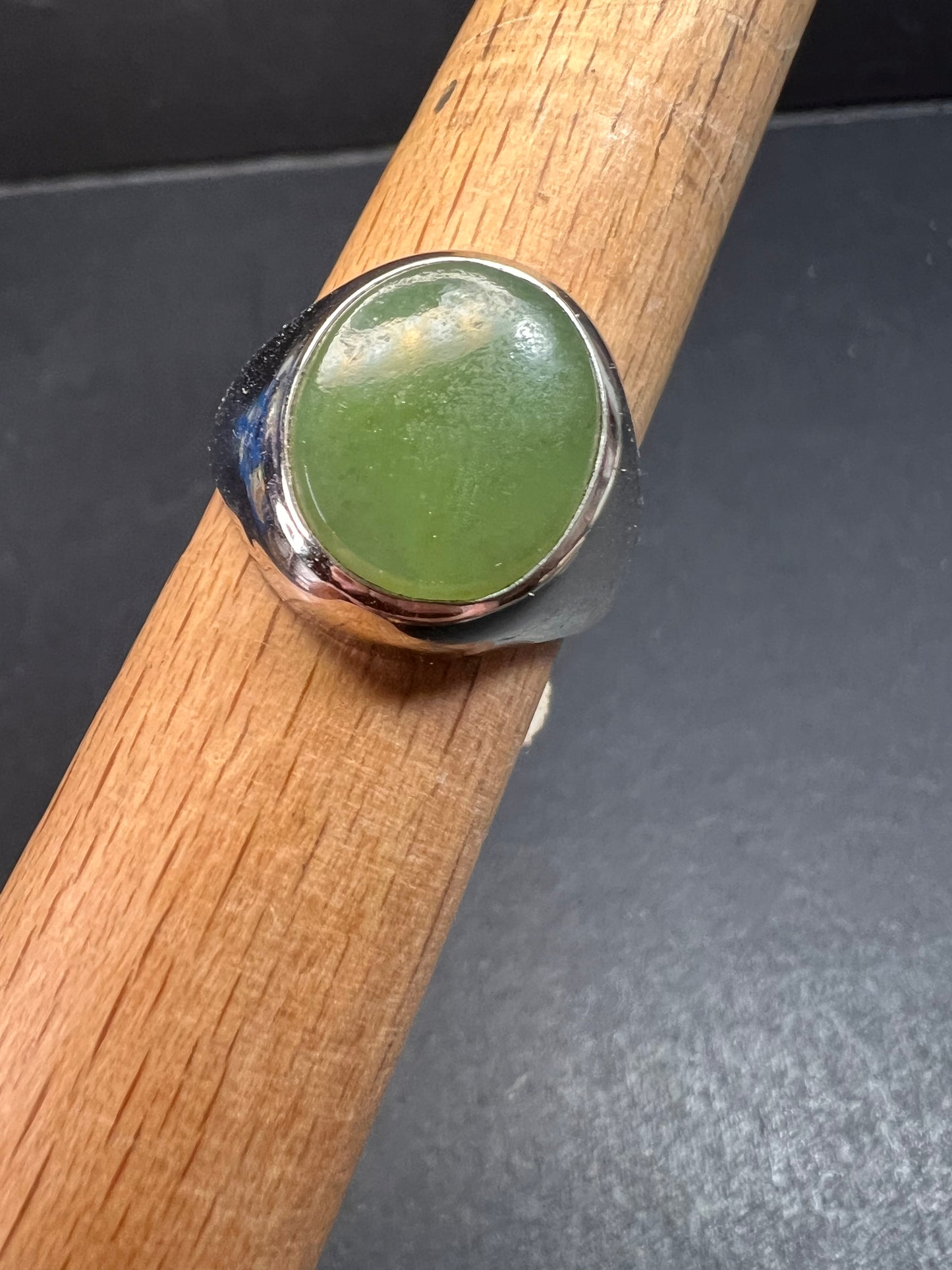 Vintage jade Pa Ha Co sterling silver ring size 8