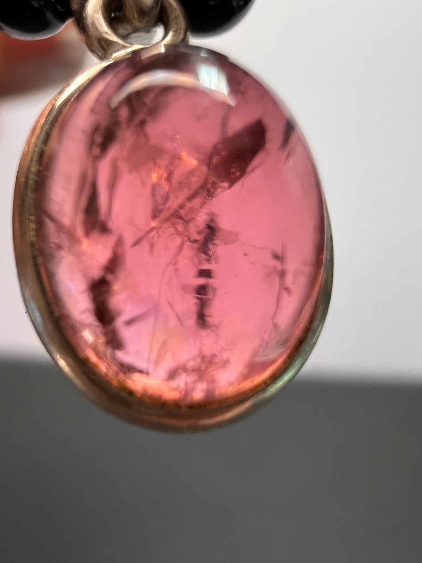 NEW Pink Tourmaline rubellite sterling silver pendant 1.90 grams