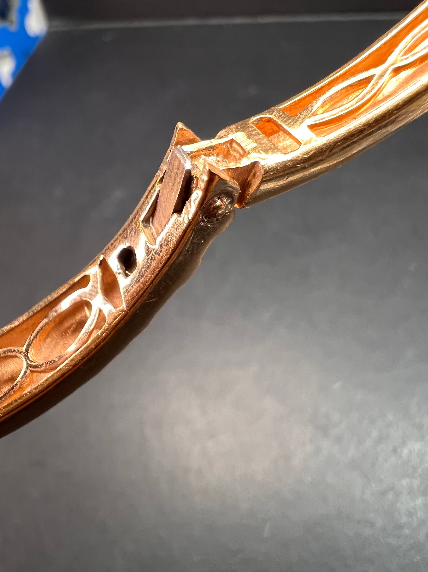 Shungite and copper cuff bracelet with rose gold plating and magnets