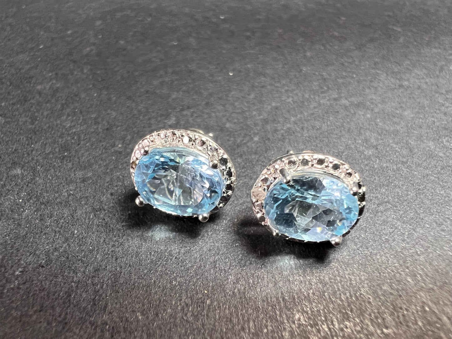 Sky Blue Topaz Sterling Silver Earrings 4.71ctw