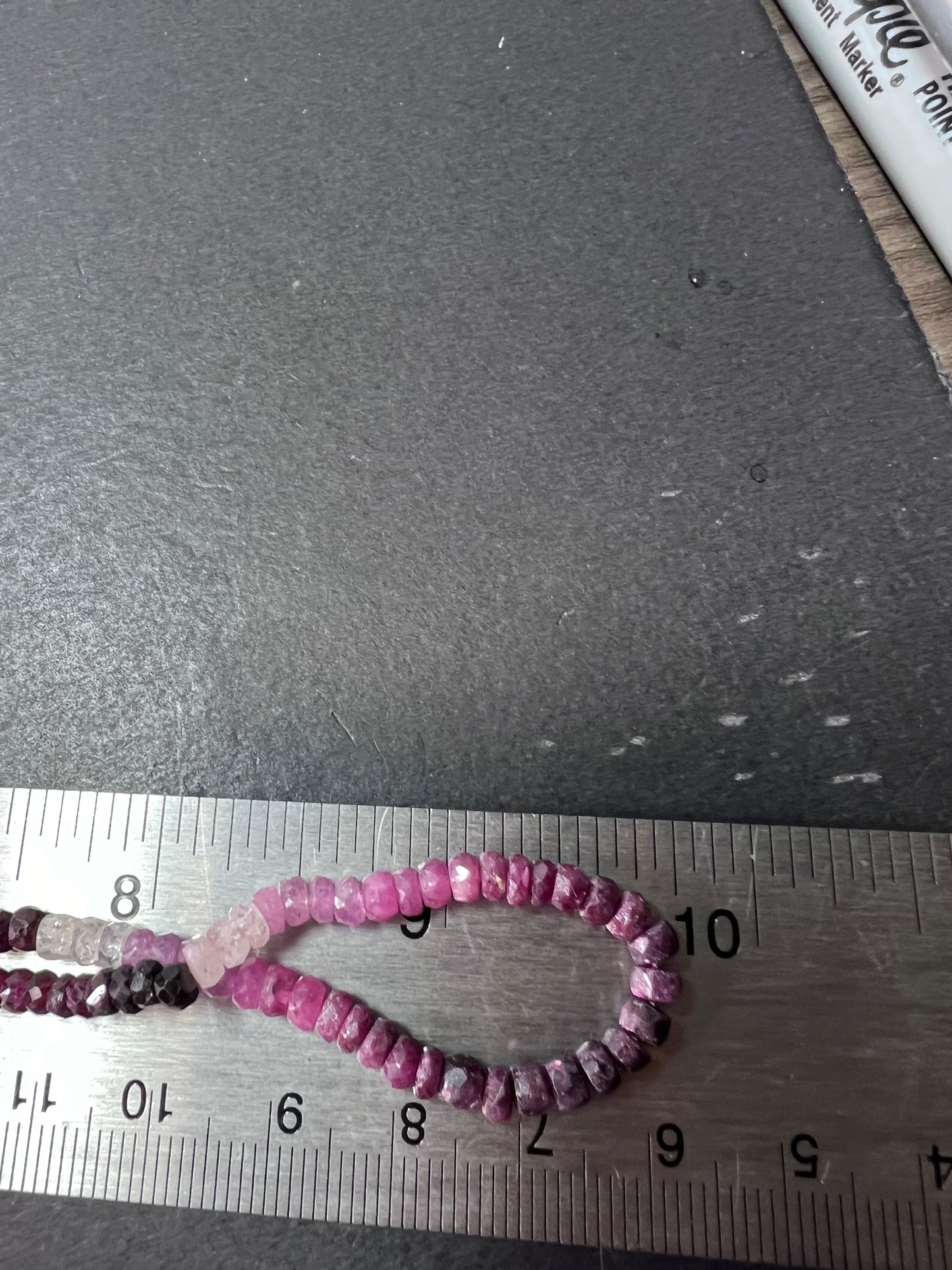 *NEW* Pink sapphire graduated faceted 20 inch necklace with sterling clasp.
