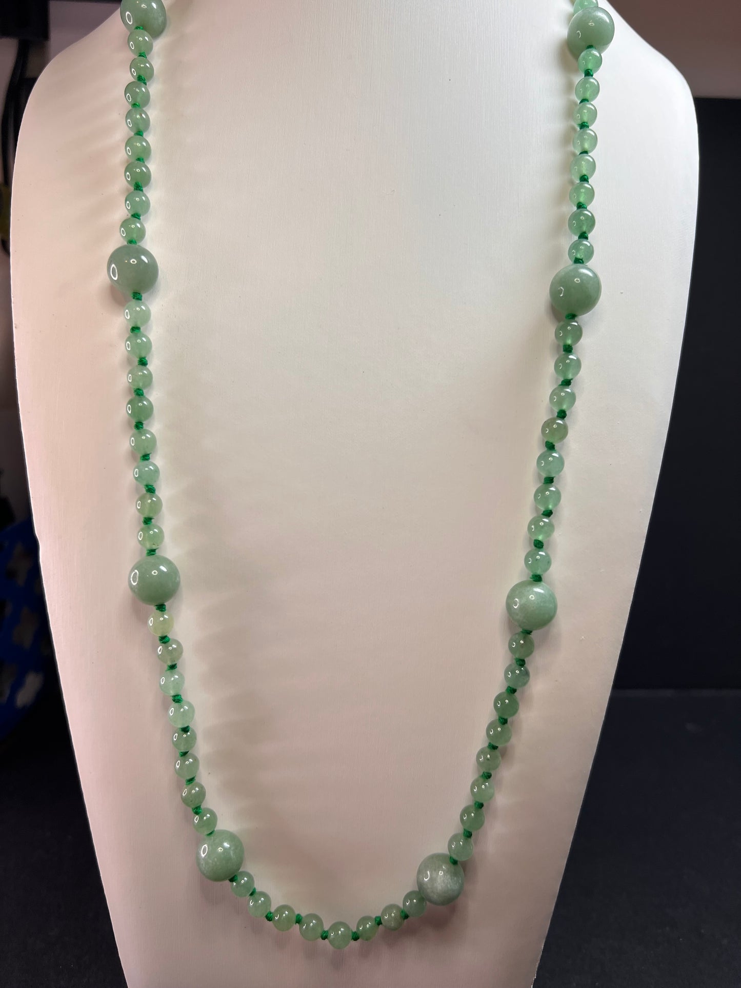 NEW green aventurine endless 30 inch necklace