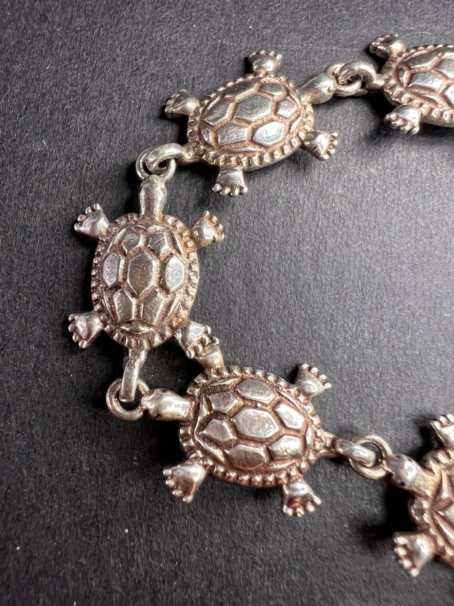 Vintage sterling silver turtles bracelet