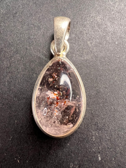 NEW Lepidocrocite super 7 teardrop sterling silver pendant 3.46 grams