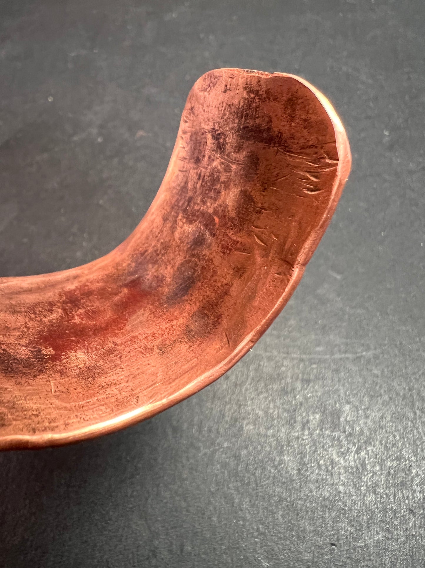 Vintage hammered copper extra wide cuff adjustable bracelet