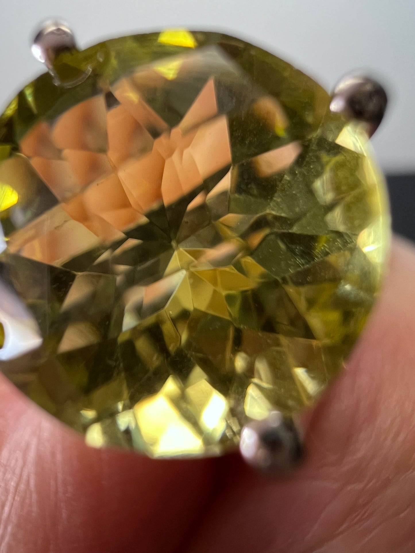 Lemon quartz jumbo stud earrings in sterling silver