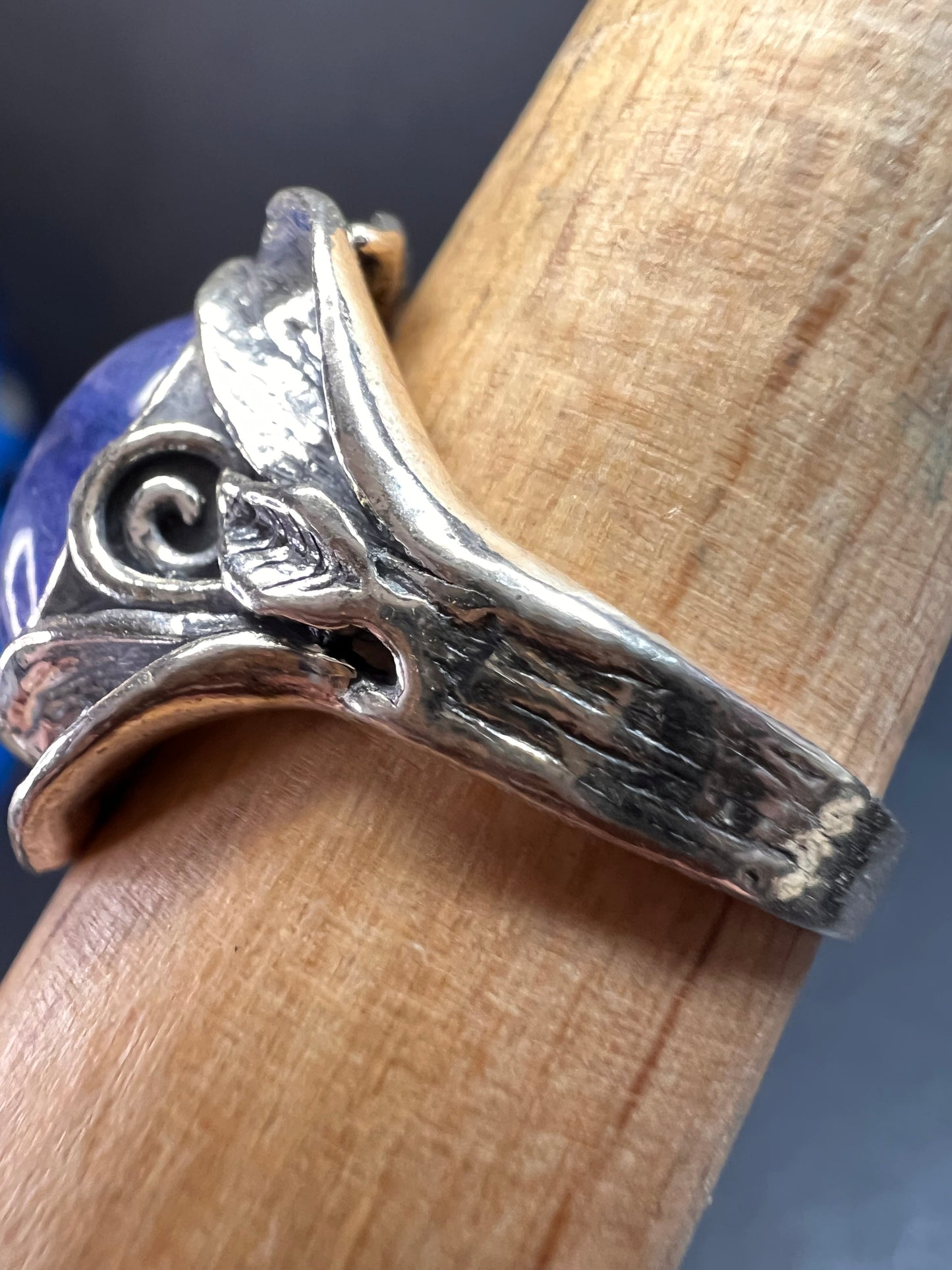 Tanzanite sterling silver artisan ring size 9