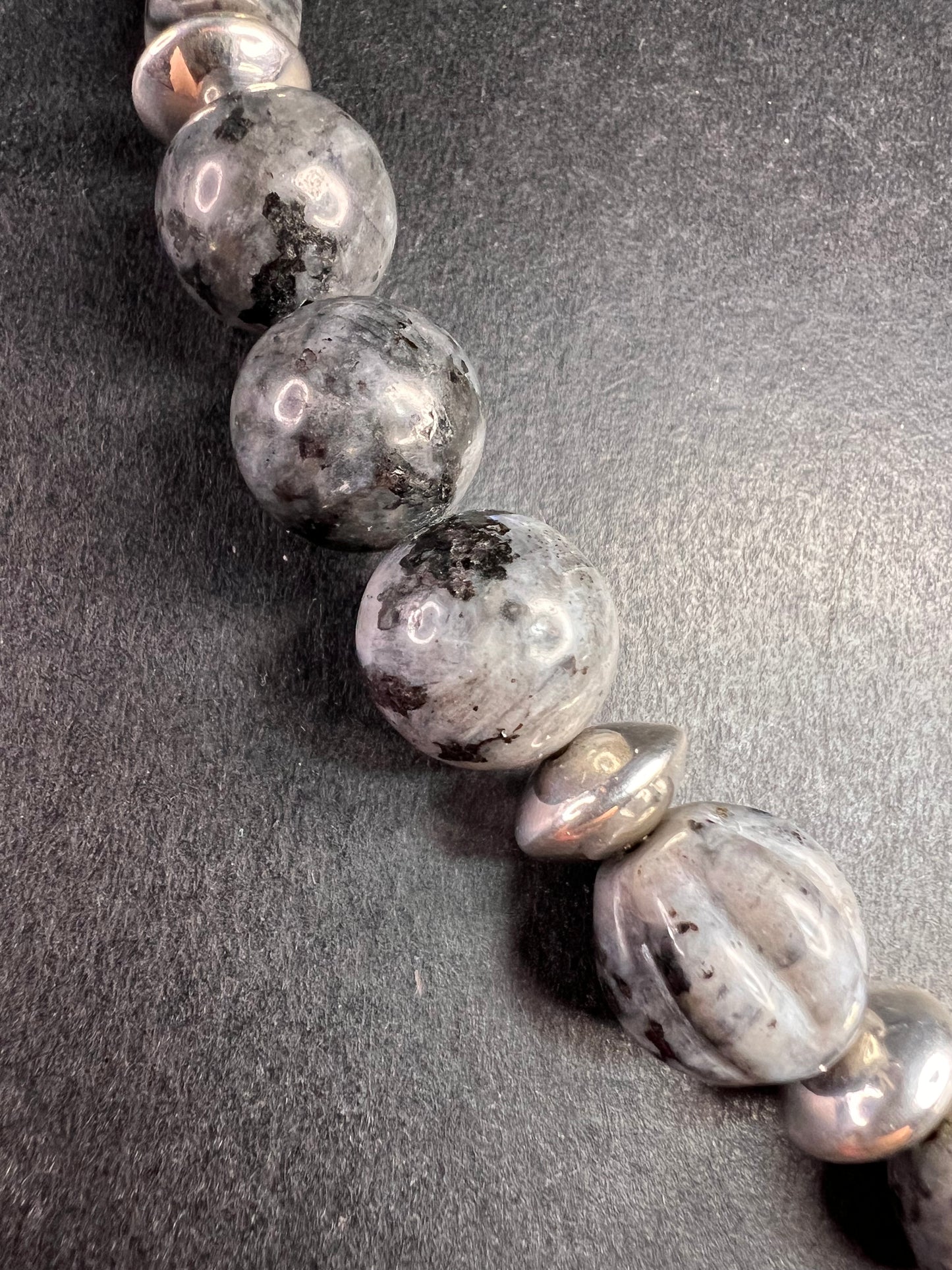 NEW Larvakite and sterling silver necklace