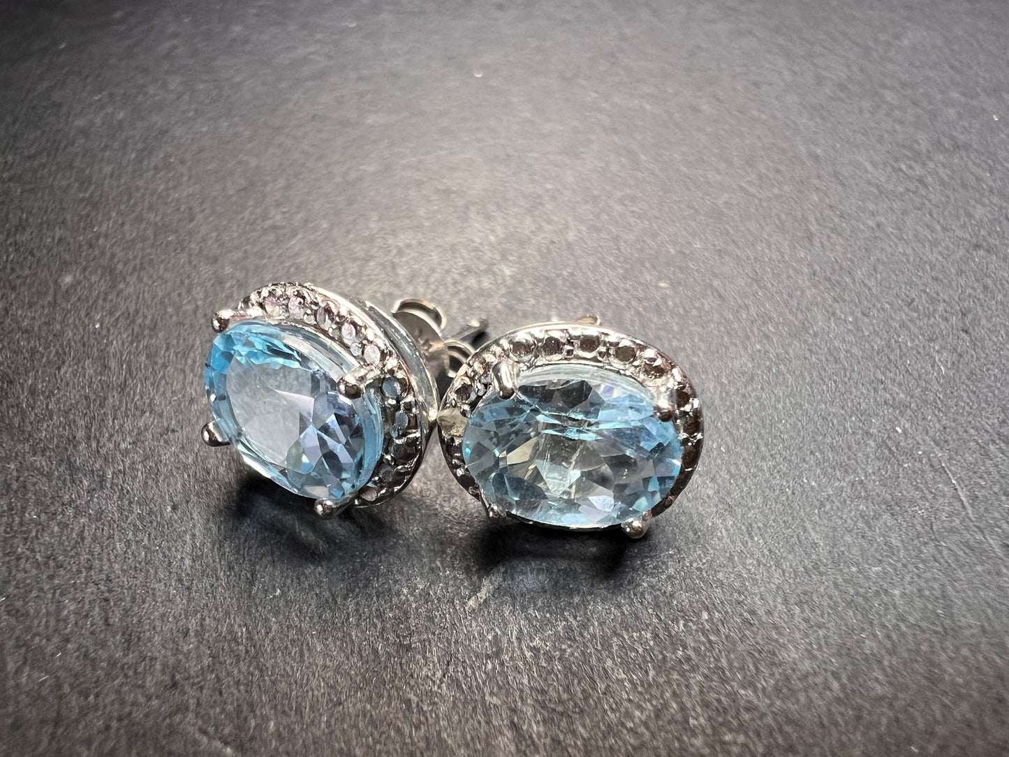 Sky Blue Topaz Sterling Silver Earrings 4.71ctw