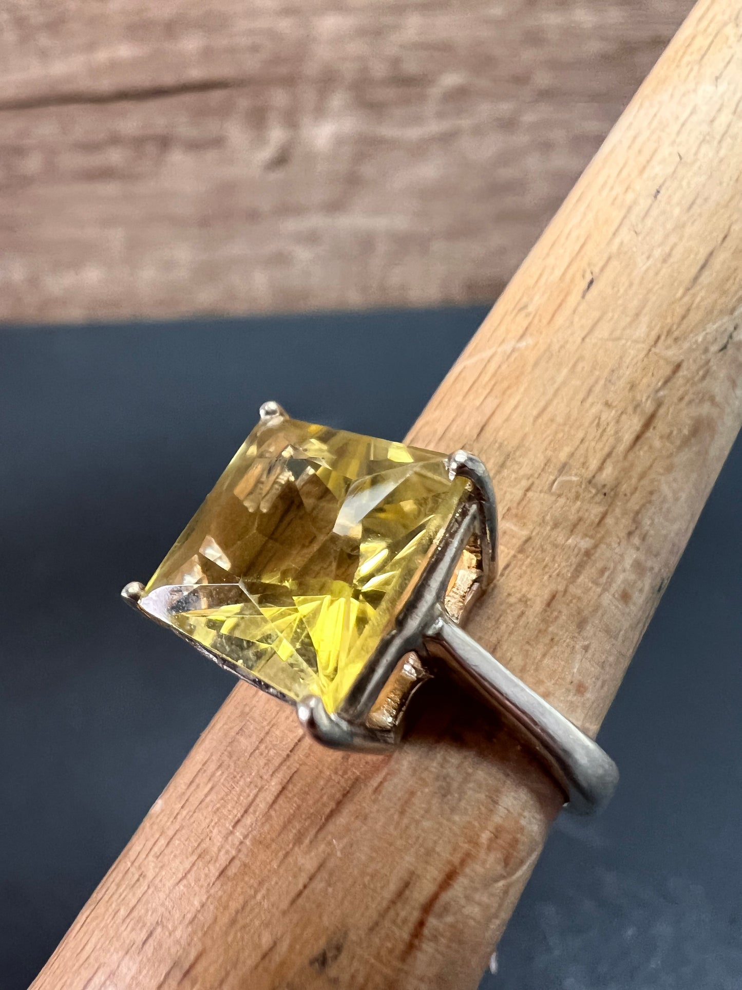 NEW size 7 lemon quartz citrine sterling silver ring 5.05 grams