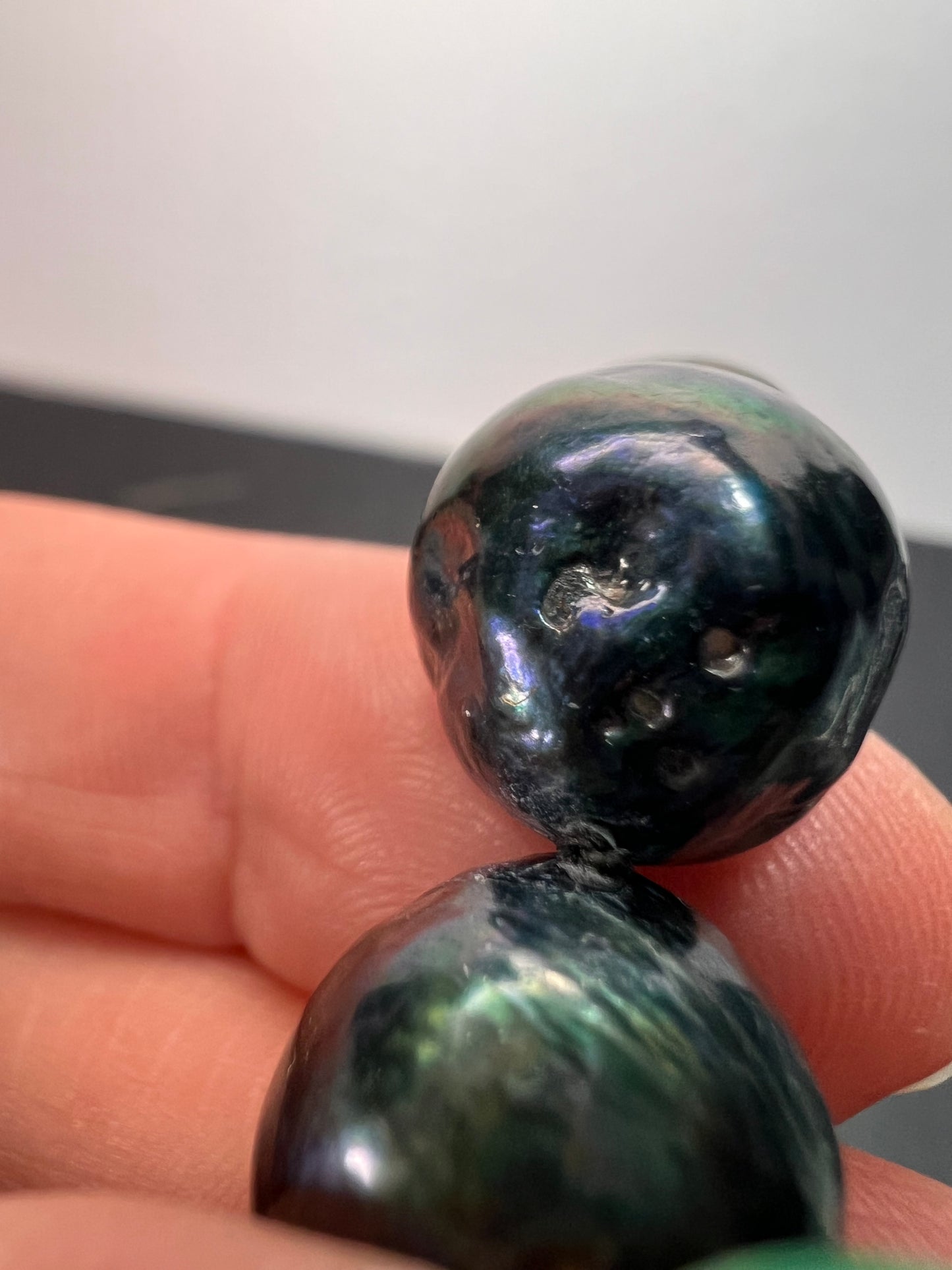 13mm Tahitian peacock baroque pearl 22 inch necklace with sterling silver clasp