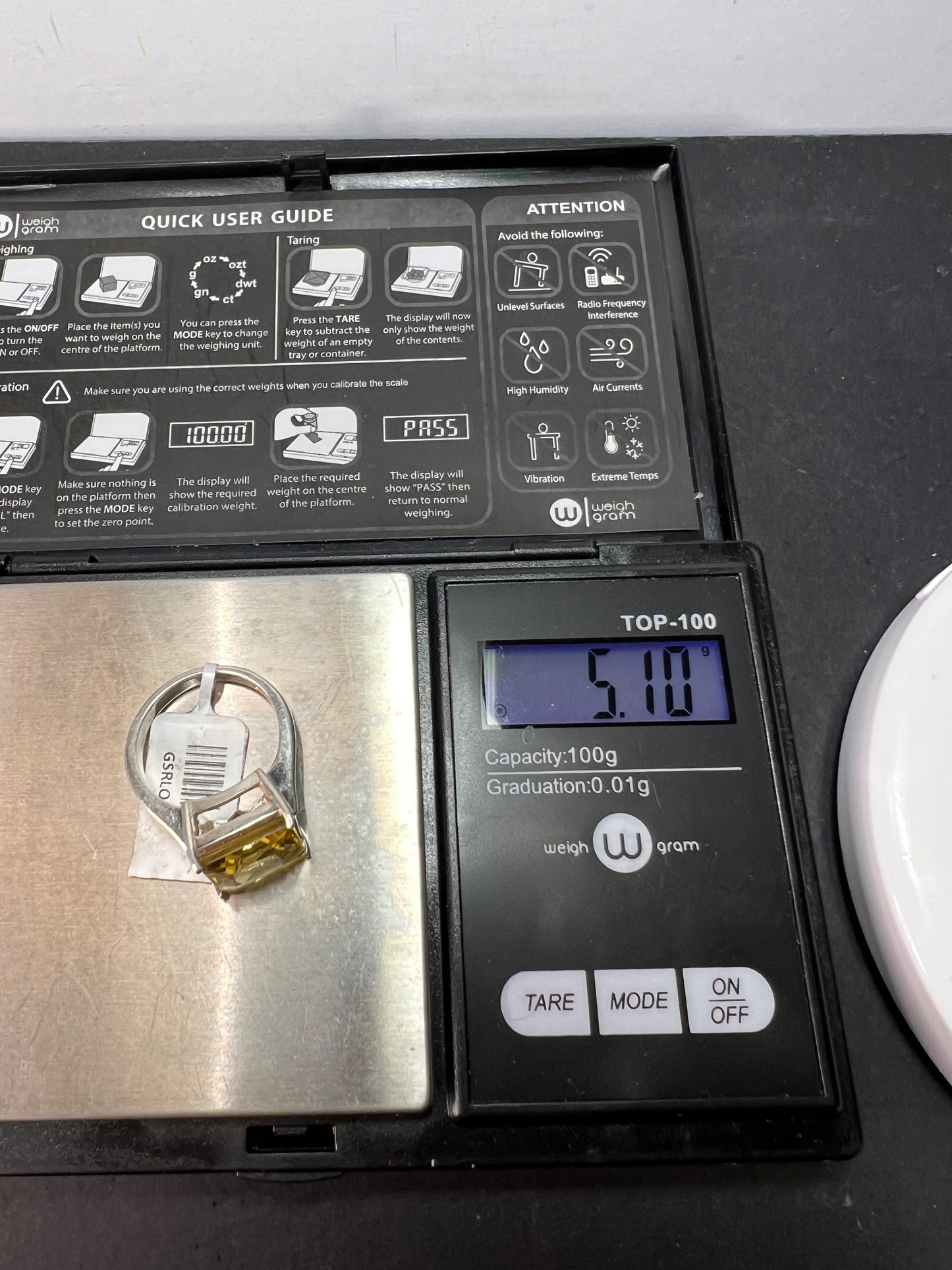 New with tag size 7 sterling silver lemon quartz ring 5.10 grams