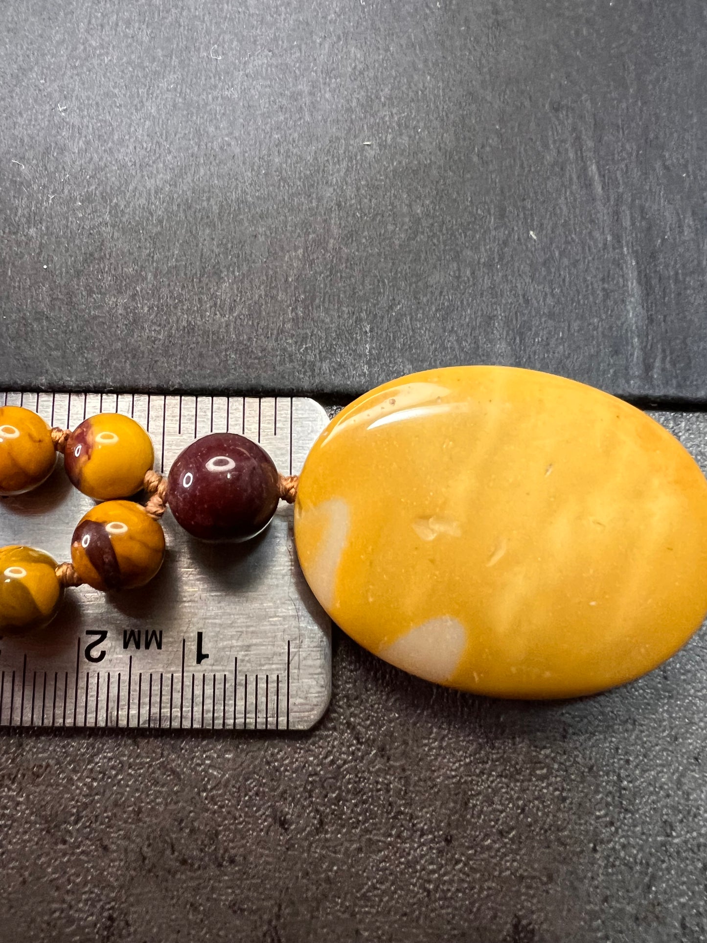 NEW Mookaite knotted pendant necklace with sterling silver clasp