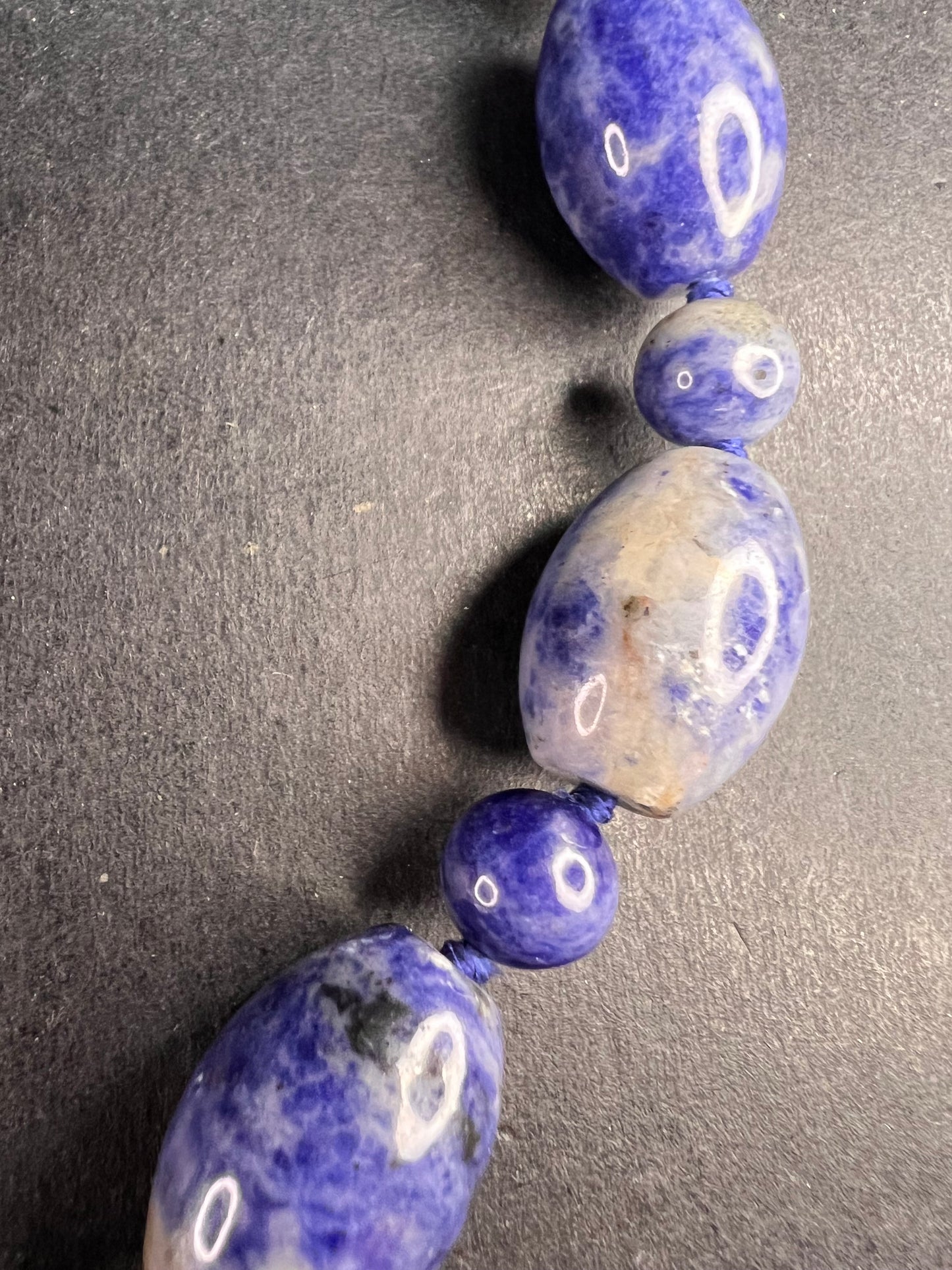 NEW sodalite necklace and bracelet with sterling silver clasp