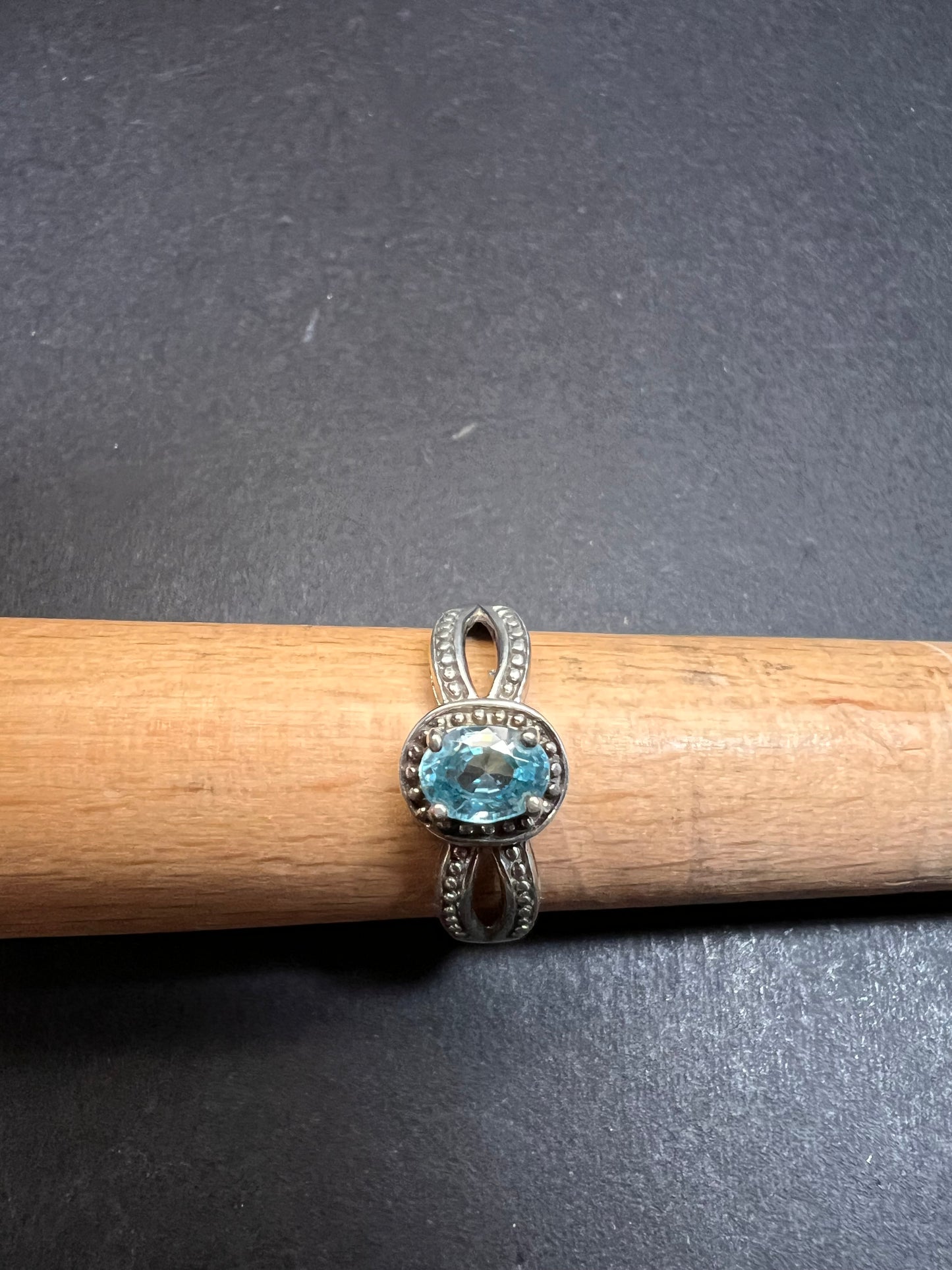 Blue topaz sterling silver ring size 9