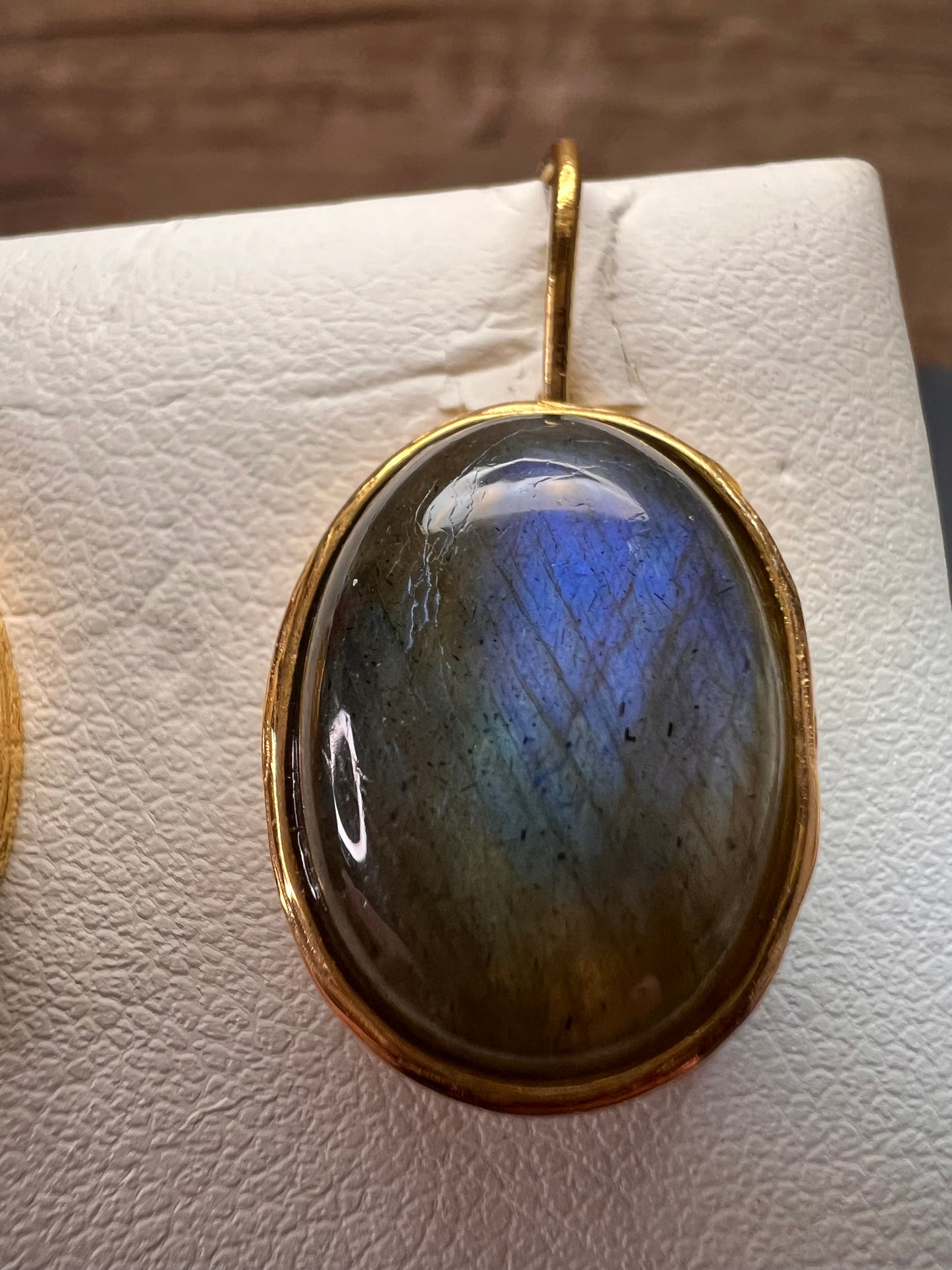 SIG labradorite gold tone earrings