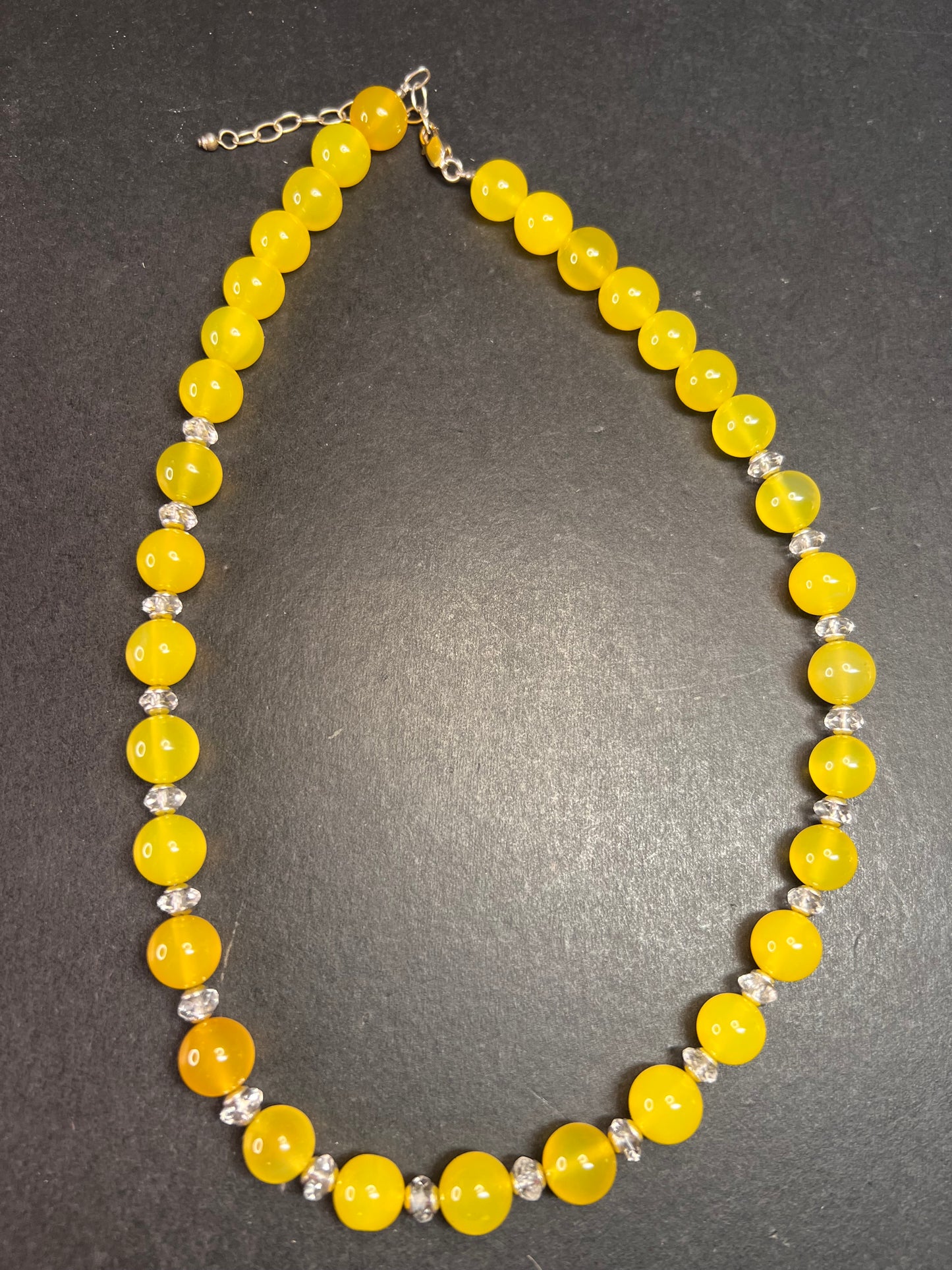 NEW Yellow chalcedony and quartz Sterling silver necklace