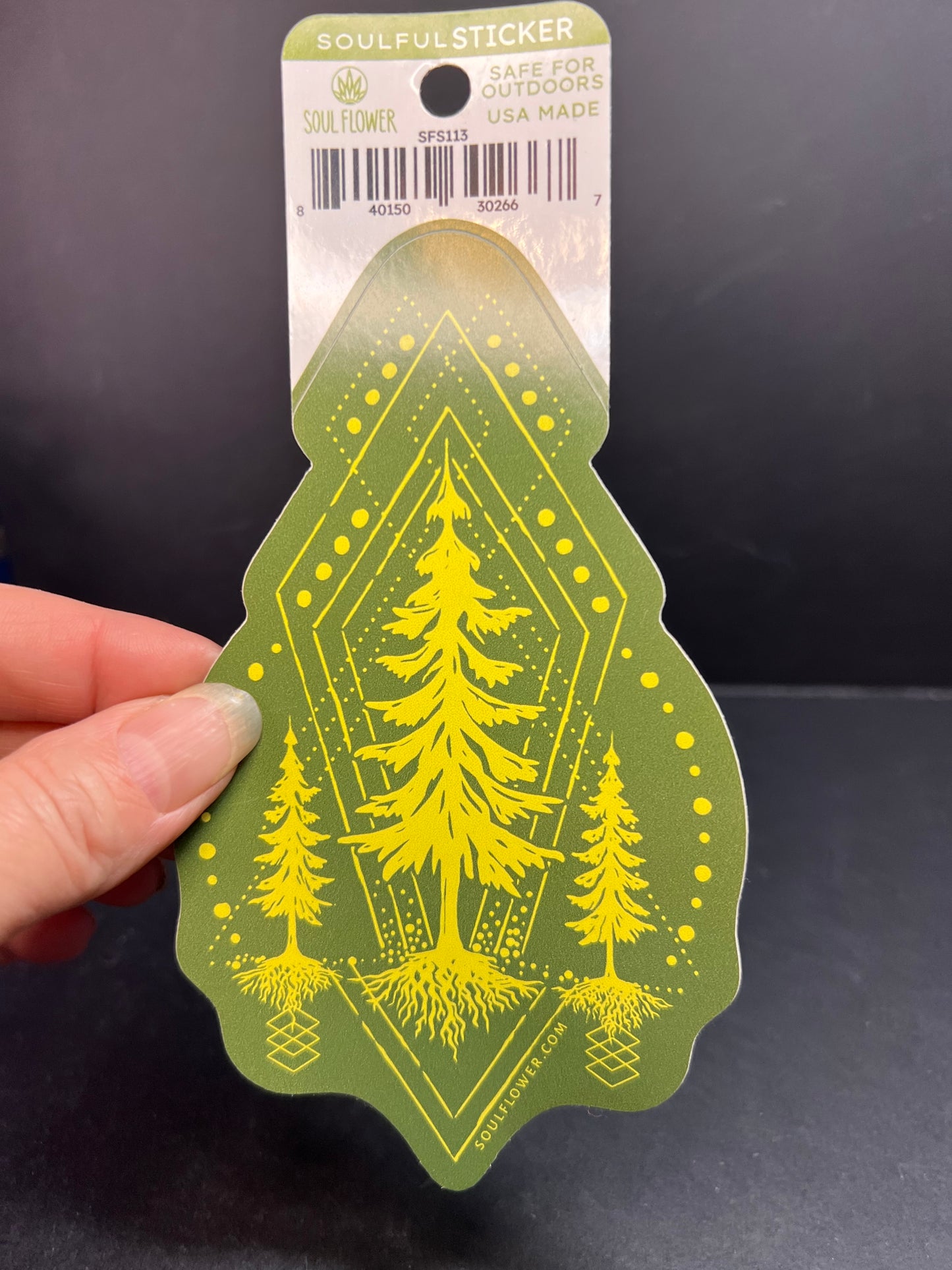 Soul Flower Evergreen Tree Forest Roots Vinyl Sticker – Outdoor Safe USA Made