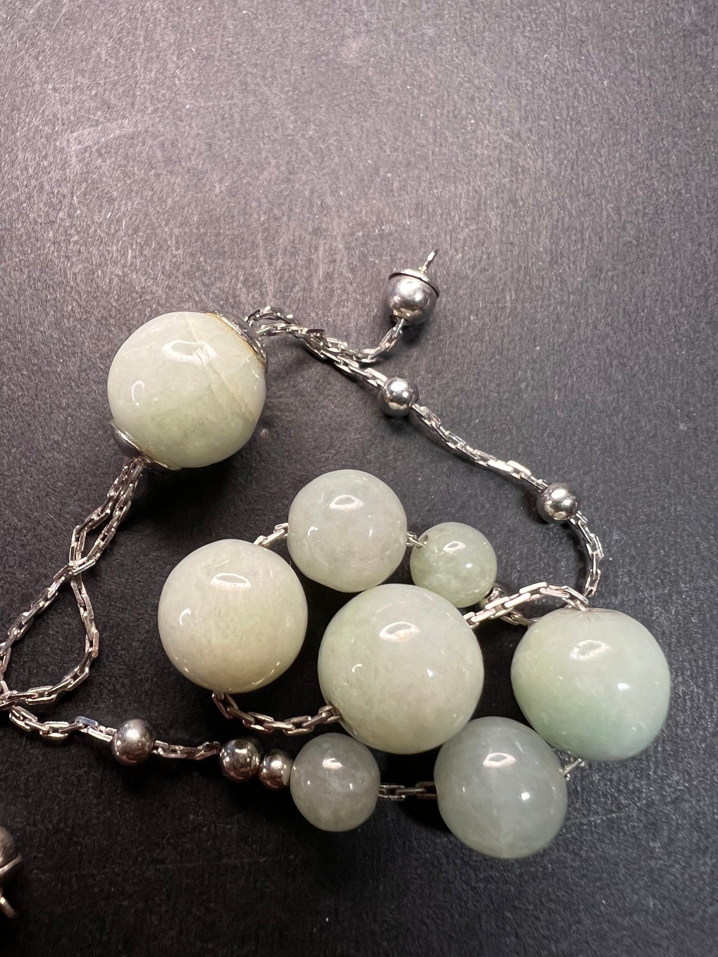 Burmese jade adjustable bolo sterling silver bracelet