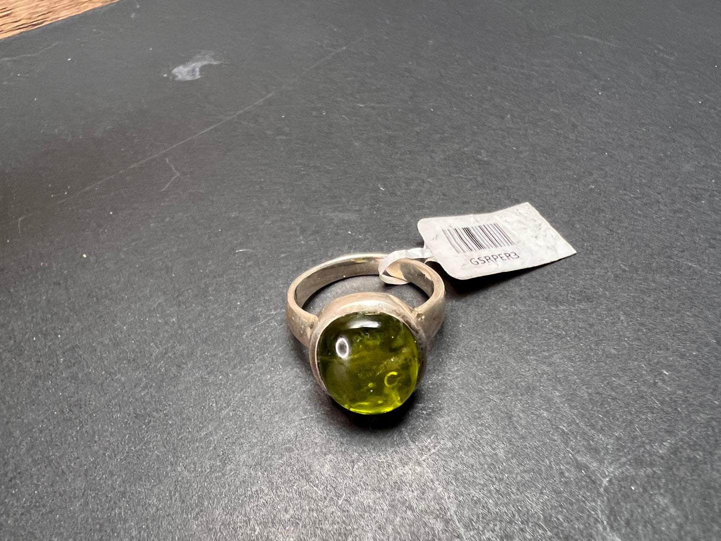NEW size 7 oval peridot sterling silver ring 6.20 grams