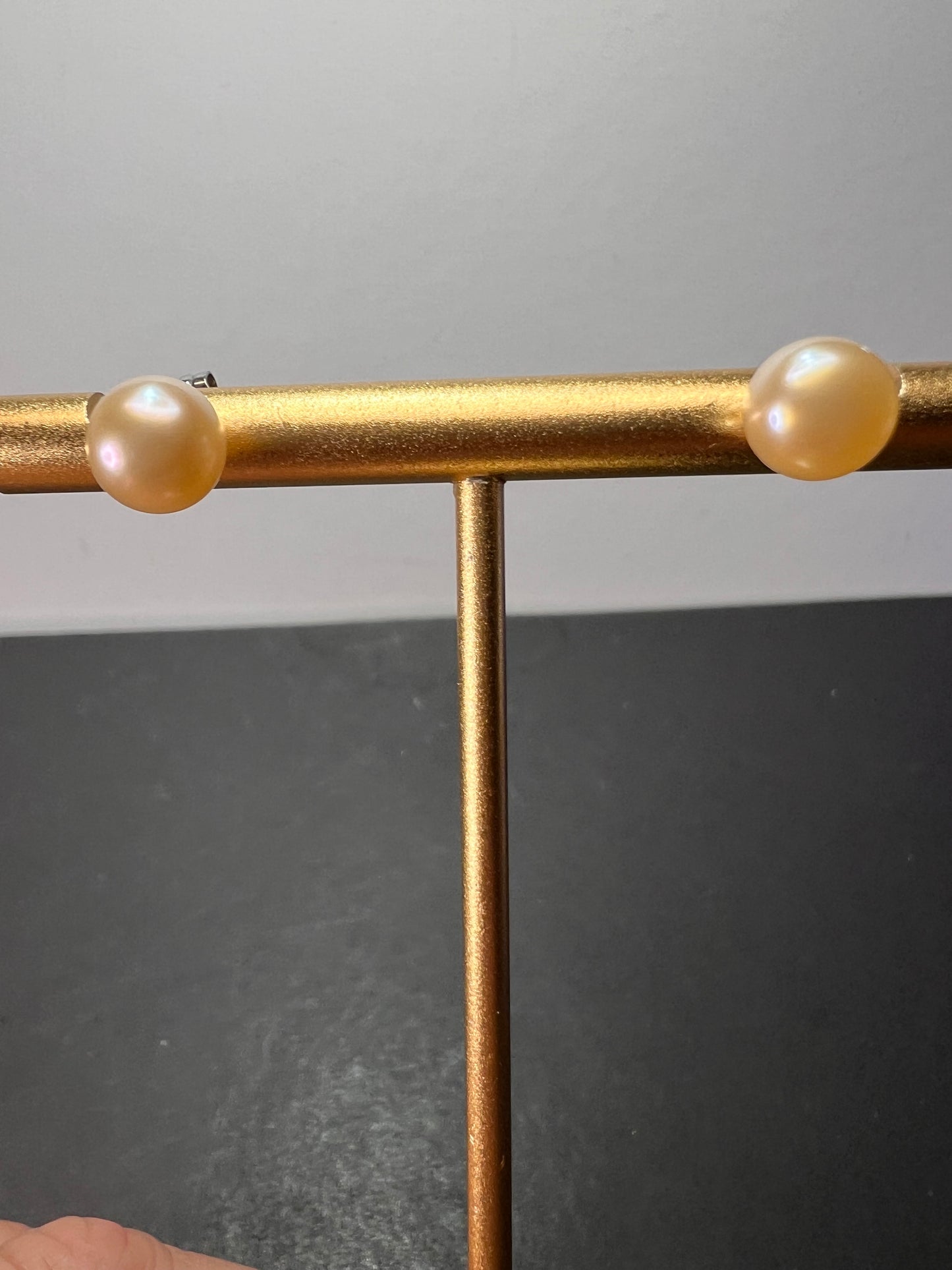 8 mm cultured pearl stud Sterling silver earrings