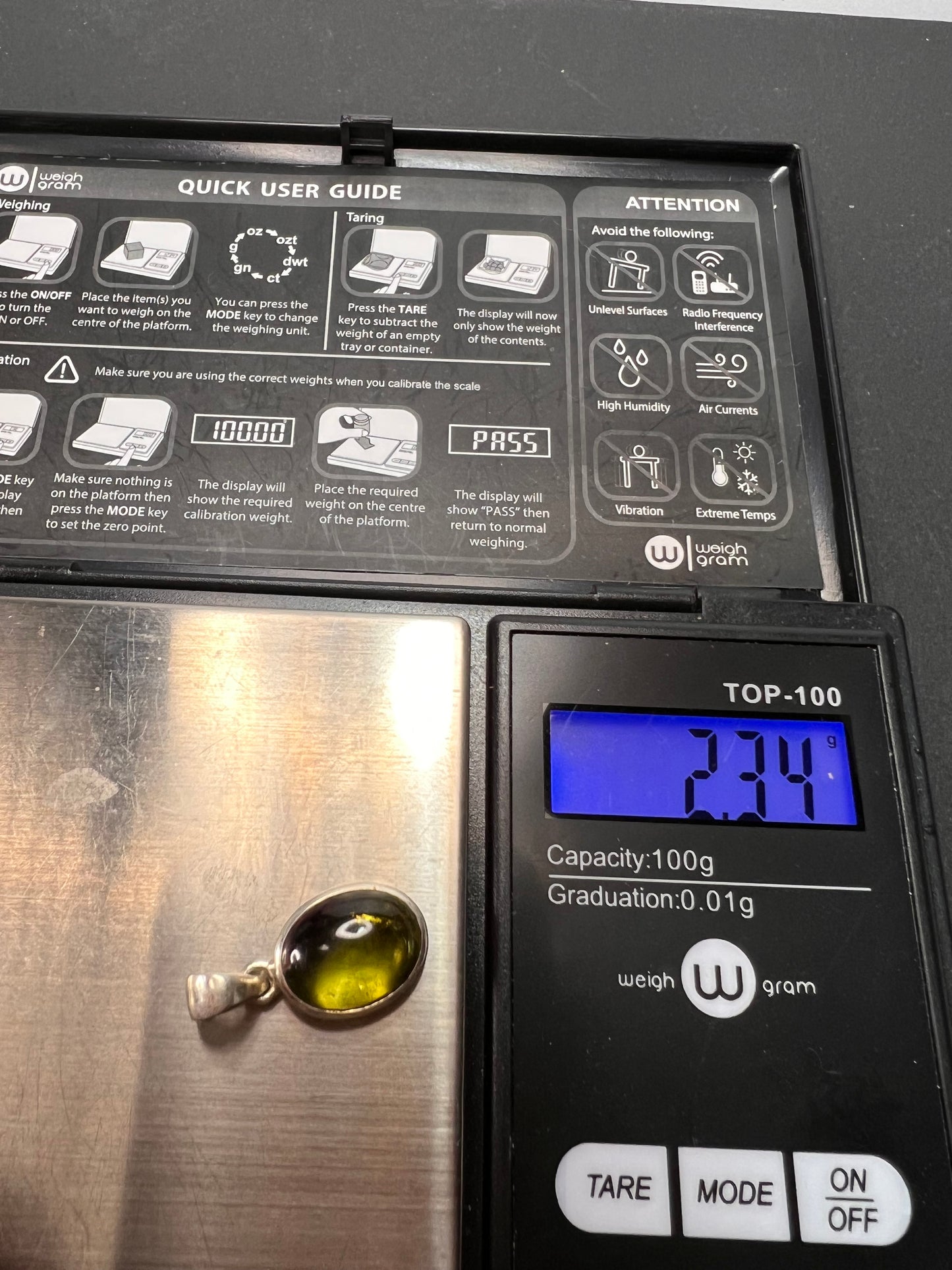 NEW Green with pink tourmaline sterling silver pendant 2.34 grams