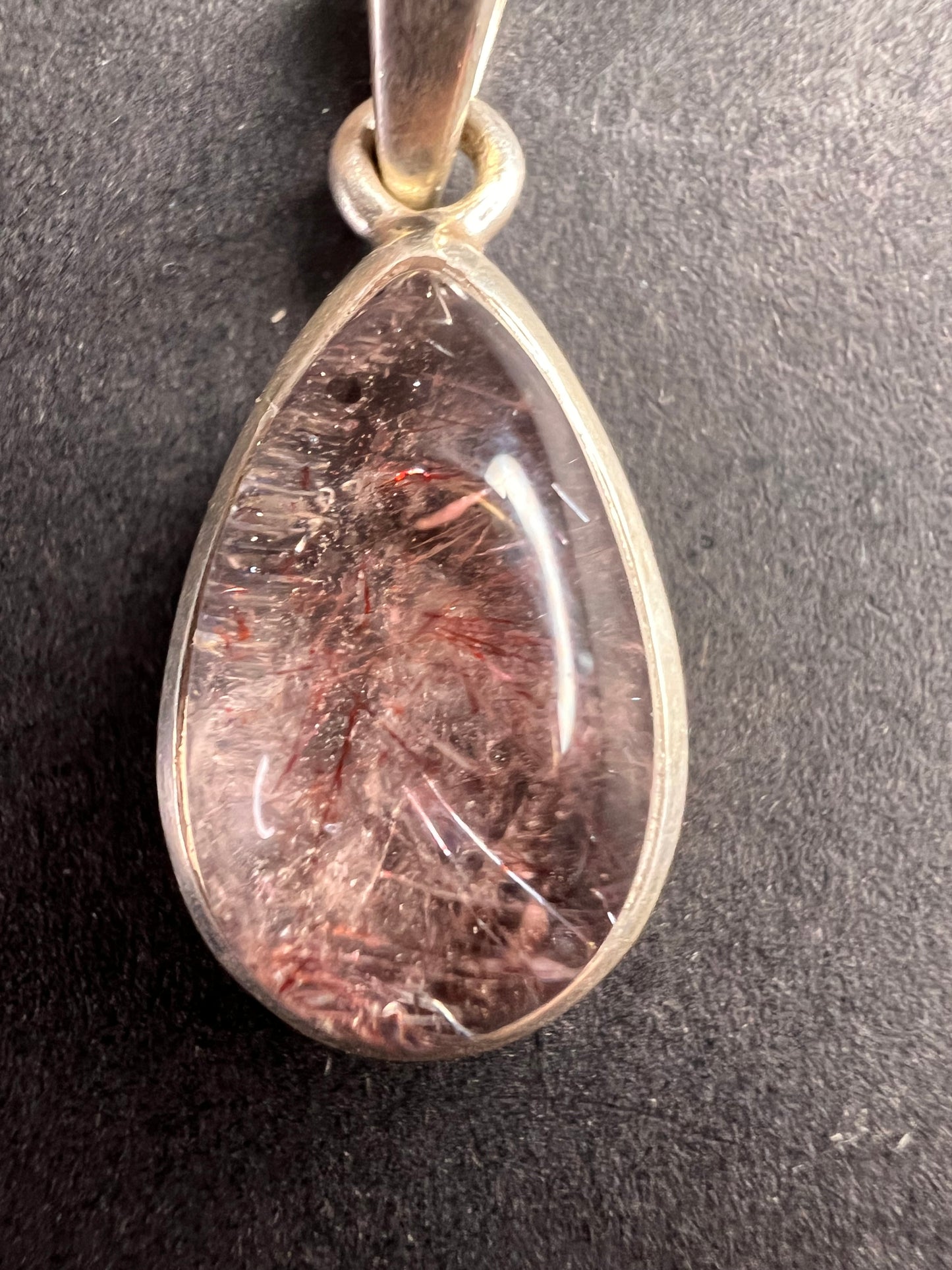 NEW Lepidocrocite super 7 teardrop sterling silver pendant 3.56 grams