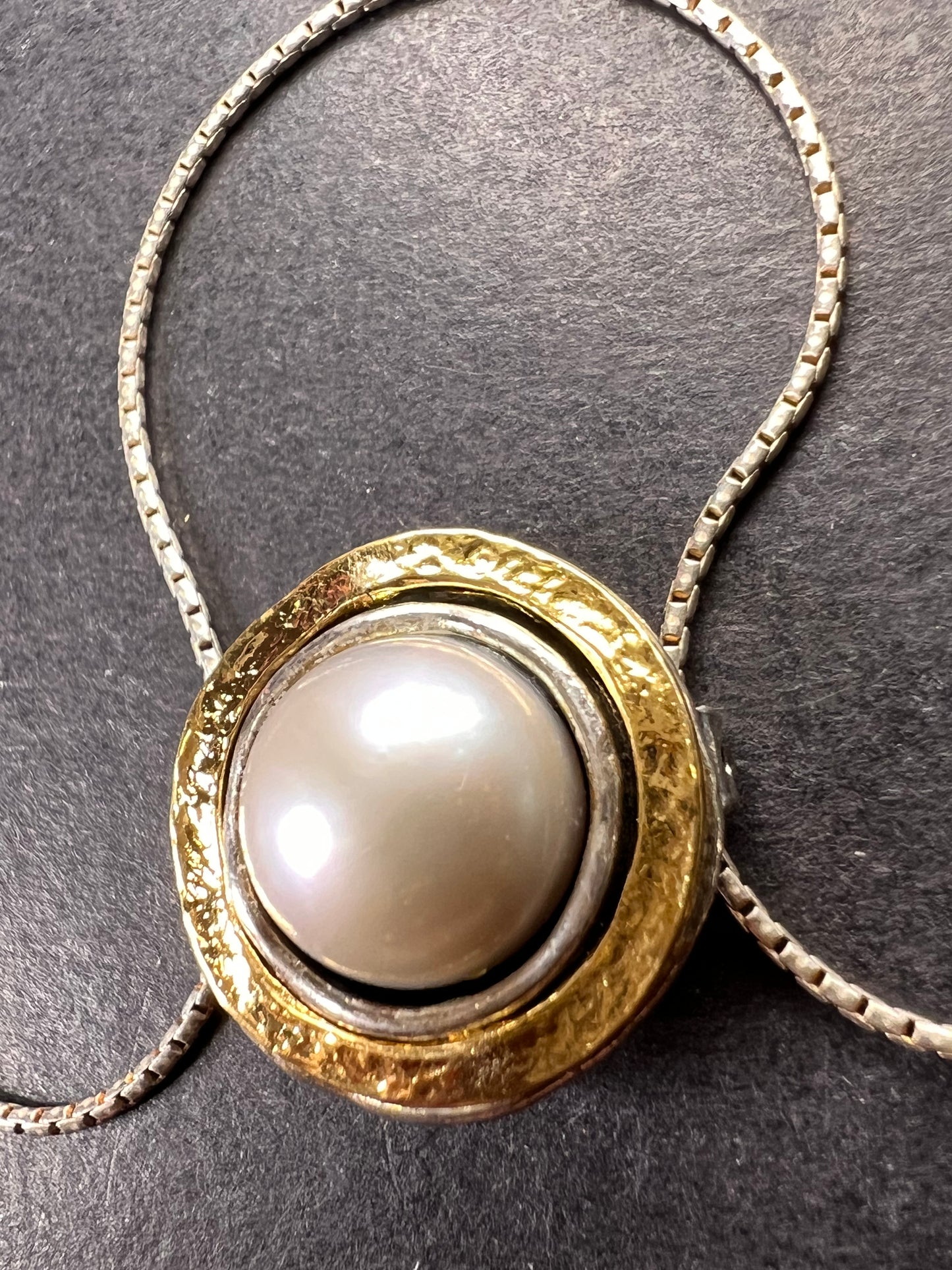 Silver Cultured Freshwater Pearl Sterling Silver With 14k Yellow Gold Over Accent Necklace