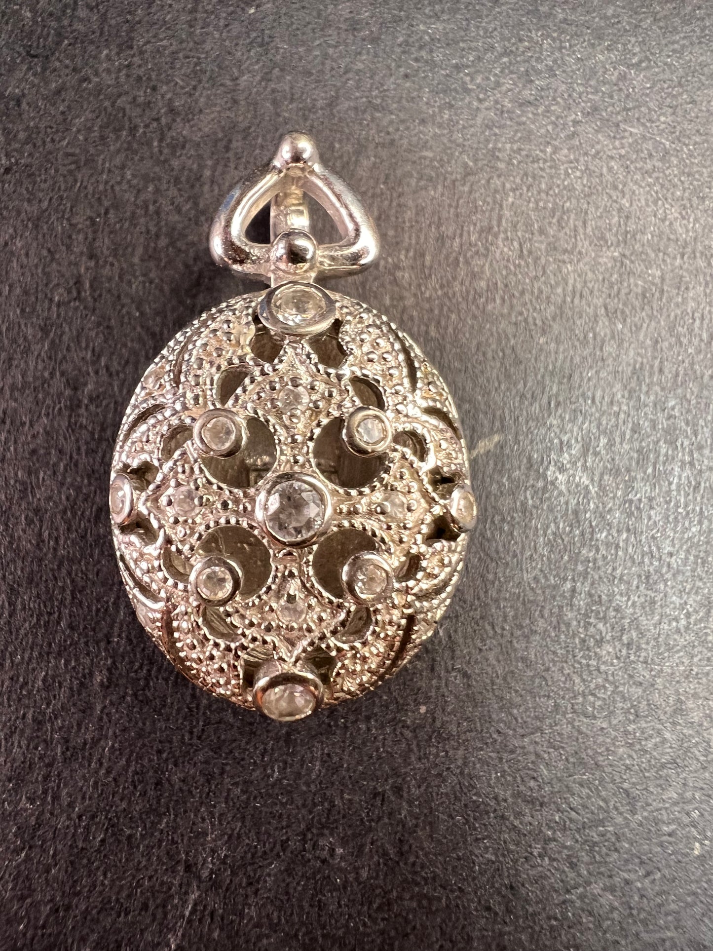 Vintage sterling silver poison locket Maltese cross pendant