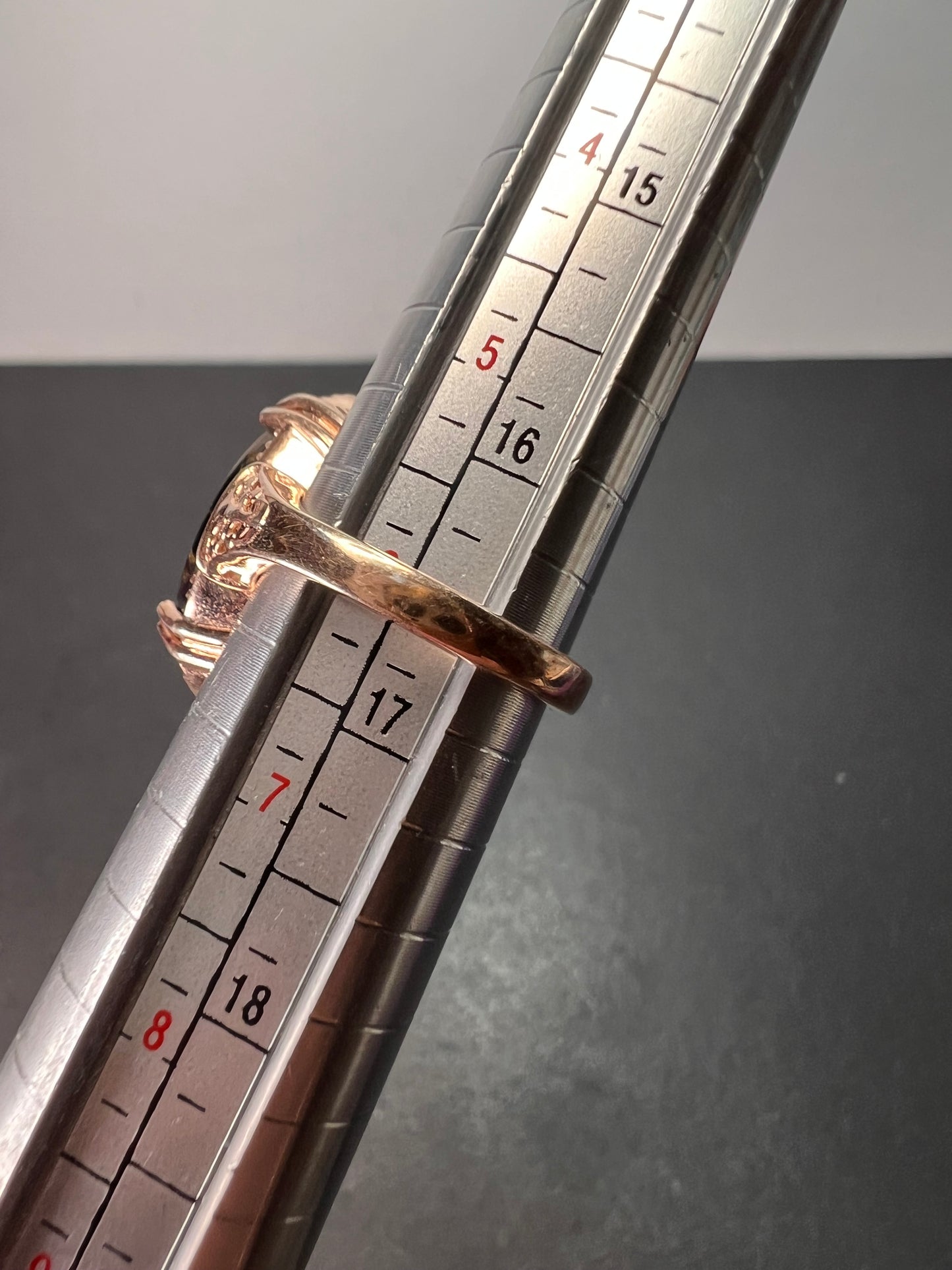 Matrix silver shungite solitaire ring in 14k rose gold over copper with magnet size 7 *NEW*