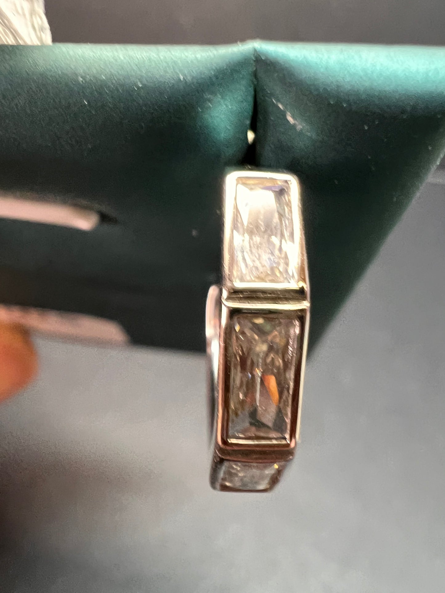 CZ half hoop earrings in sterling silver