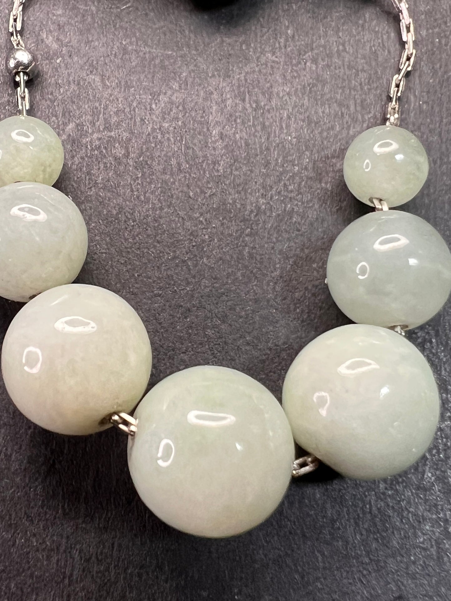 Burmese jade adjustable bolo sterling silver bracelet