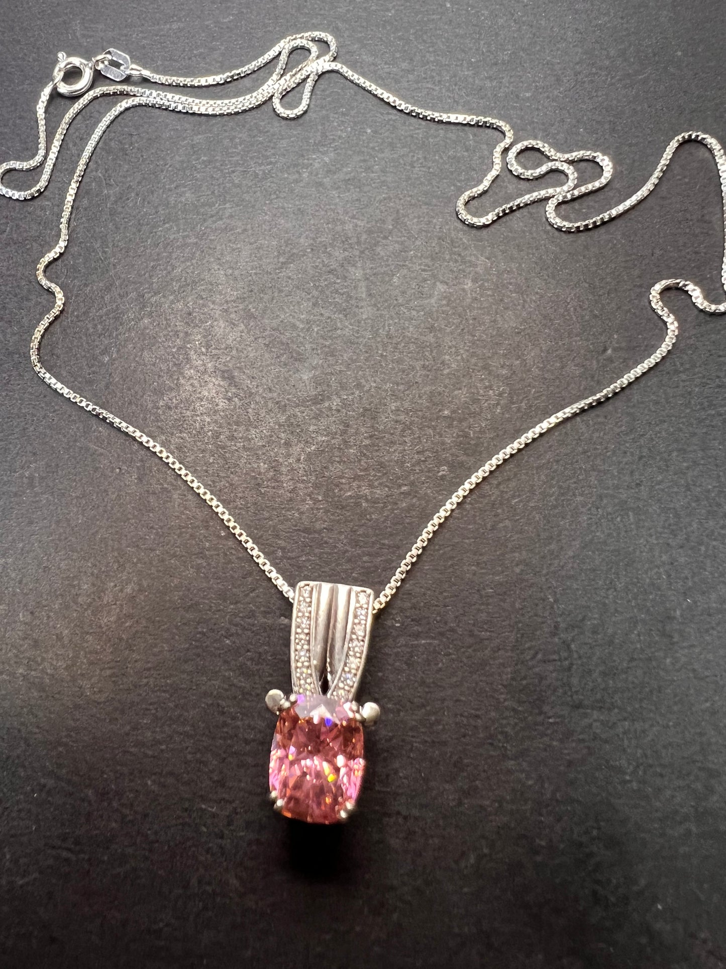 Bella Luce 5.17ctw Pink and white CZ Rhodium Over Silver Pendant