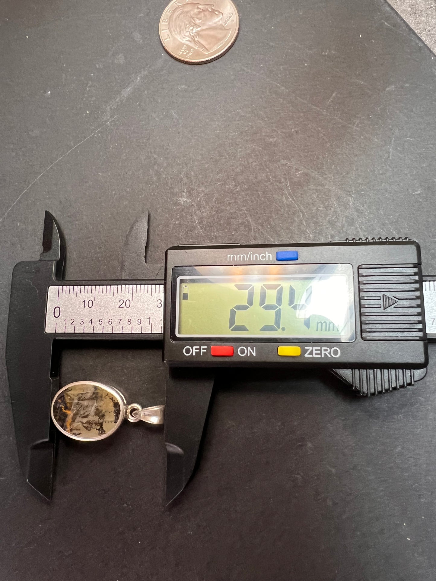 NEW Dendretic agate gemstone sterling silver pendant