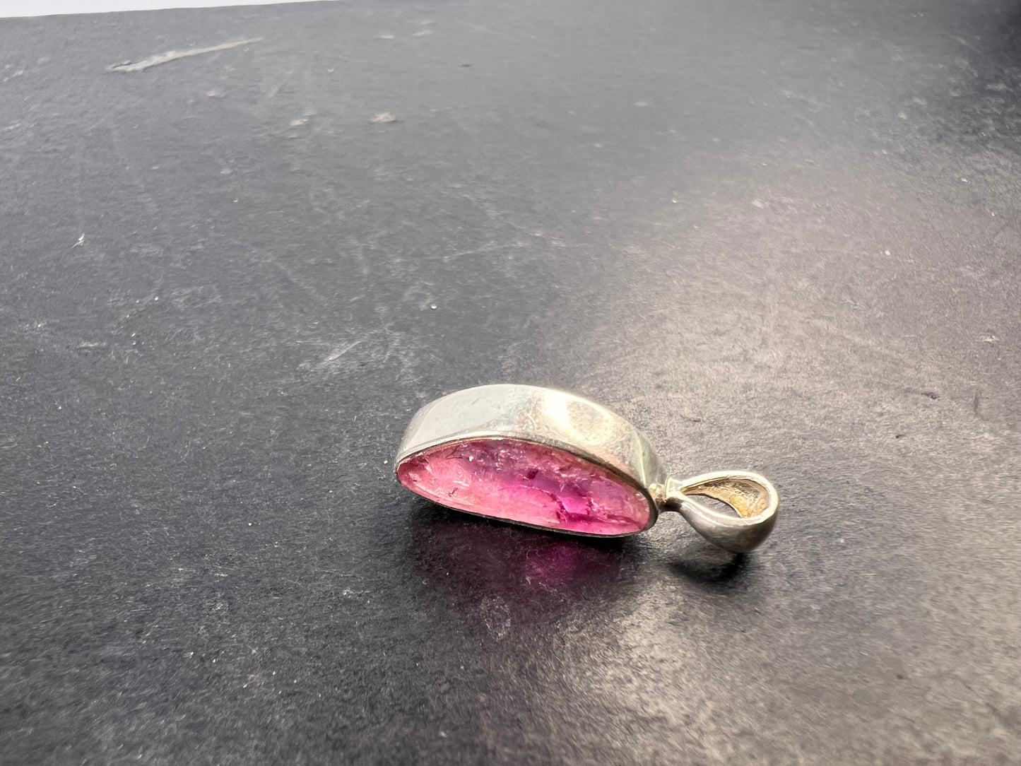 NEW Pink tourmaline sterling silver pendant 1.28 gram