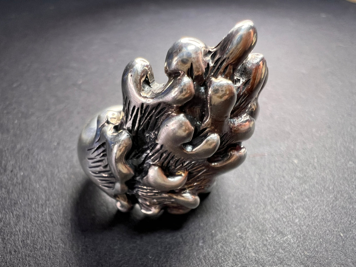 Sterling silver fungi coral ring size 7