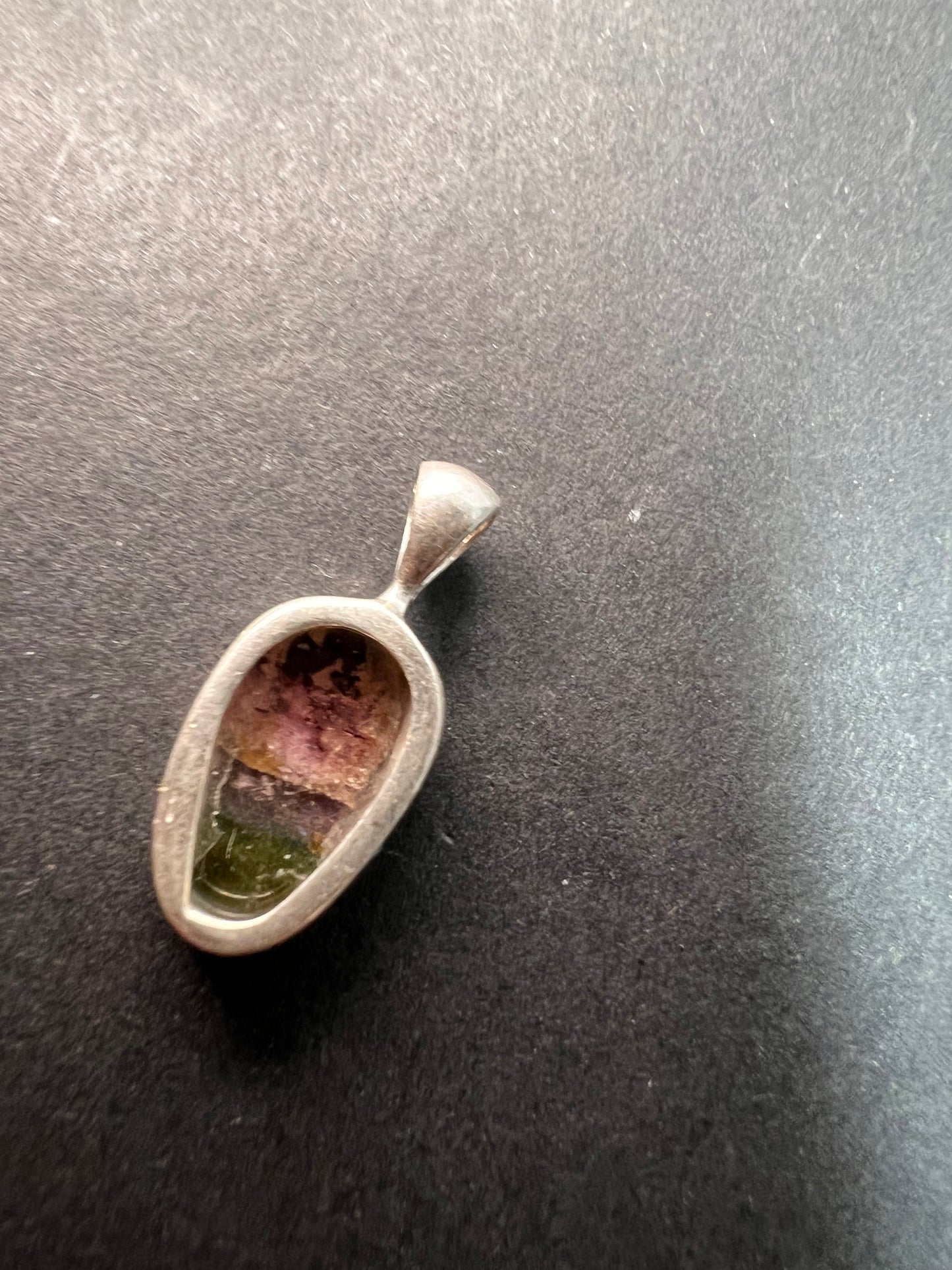 NEW Watermelon tourmaline sterling silver pendant 1.12 grams